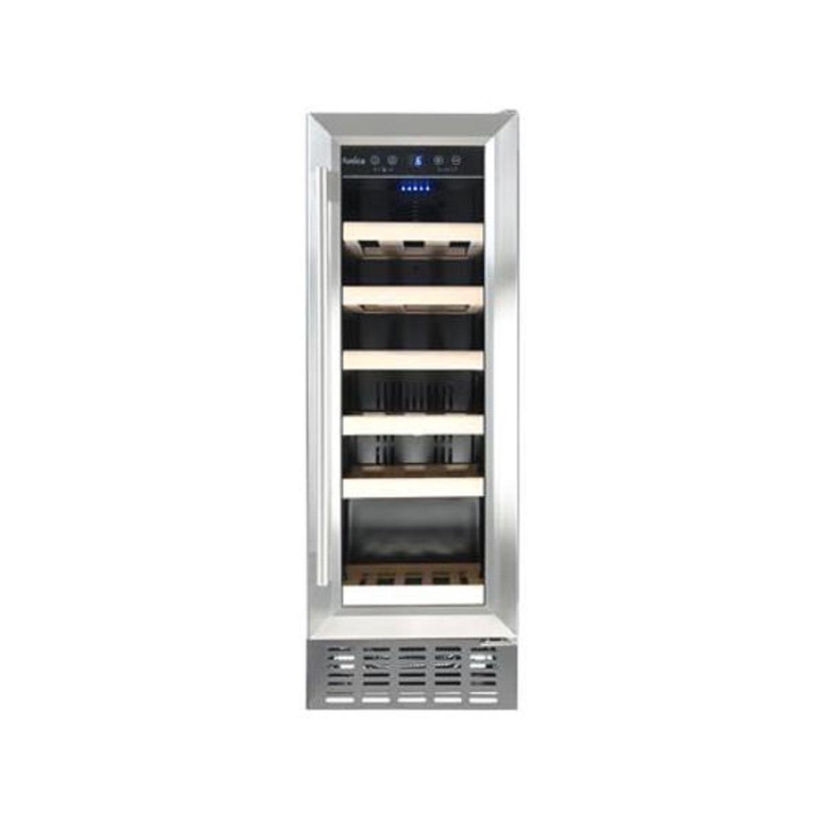 Amica 30cm freestanding slimline wine cooler, stainless steel. thumbnail image