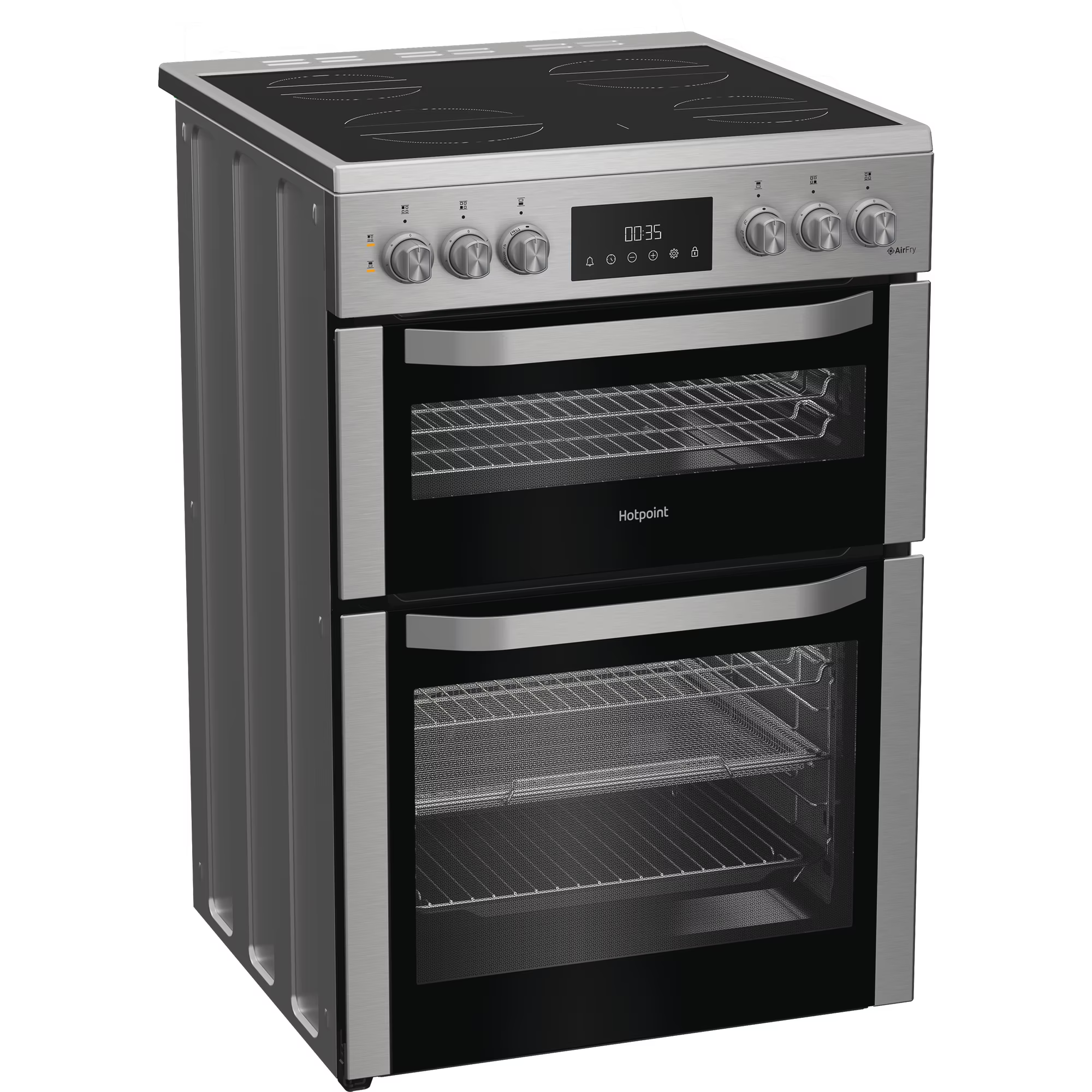 Hotpoint HDE6VDCAX 60cm Electric Double Cooker with Air Fry - Stainless Steel thumbnail image
