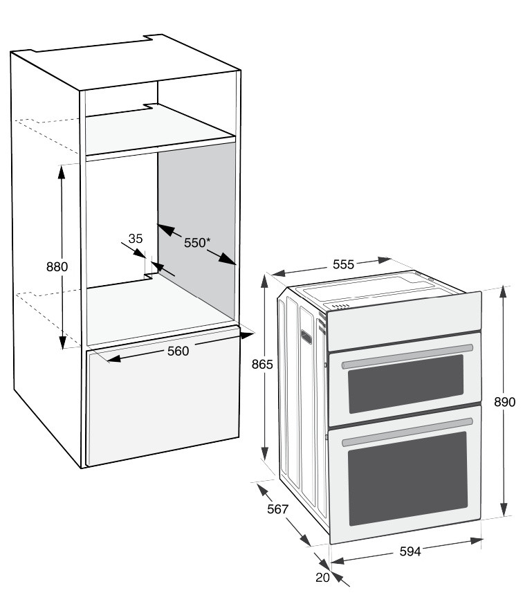 Hotpoint Built In Electric Multifunctional Oven 71L / 38L - Stainless Steel thumbnail image