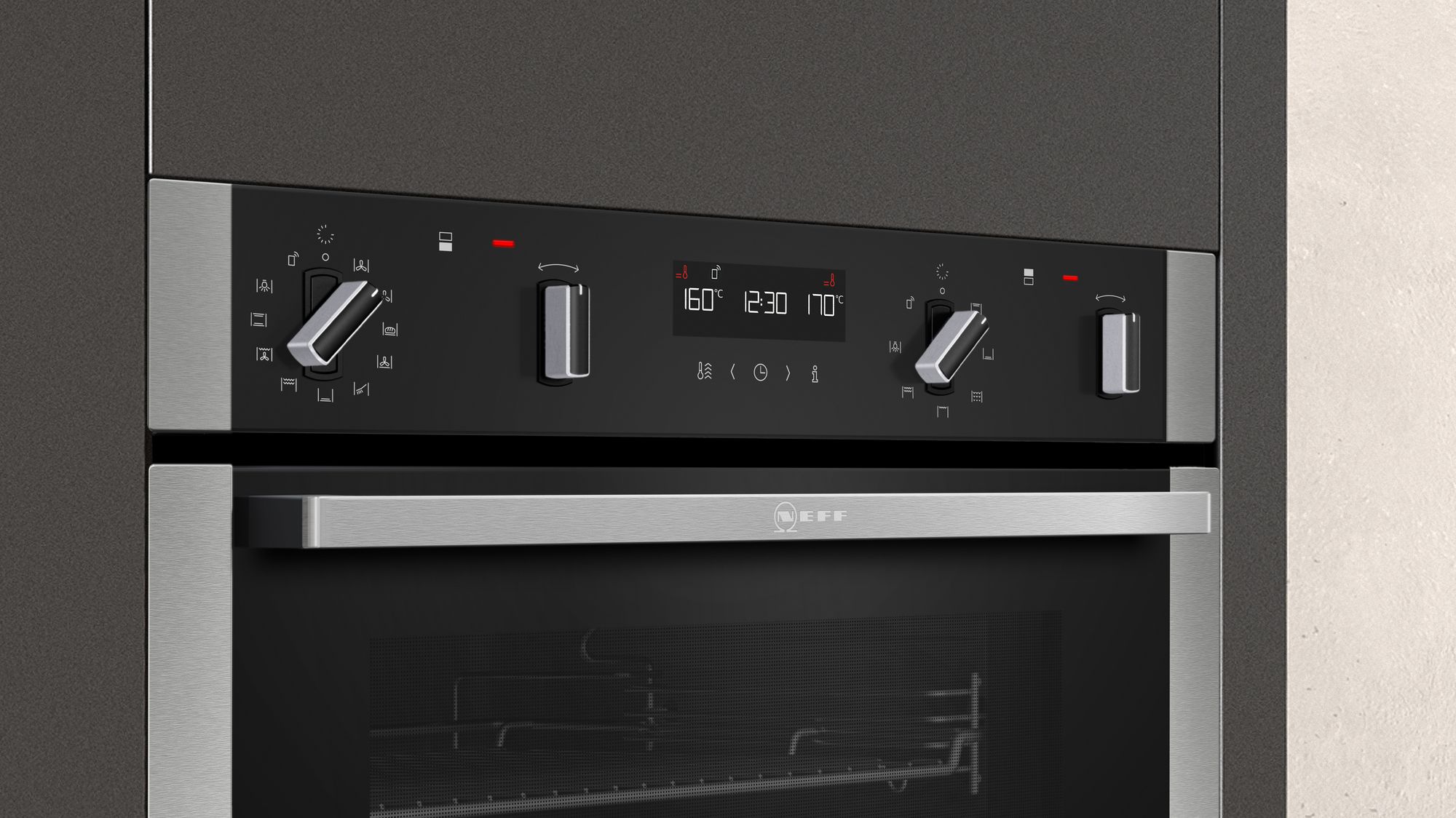 Neff N50 U2ACH7AN7B Built-In Smart Double Oven - Stainless Steel - Pyro Clean thumbnail image