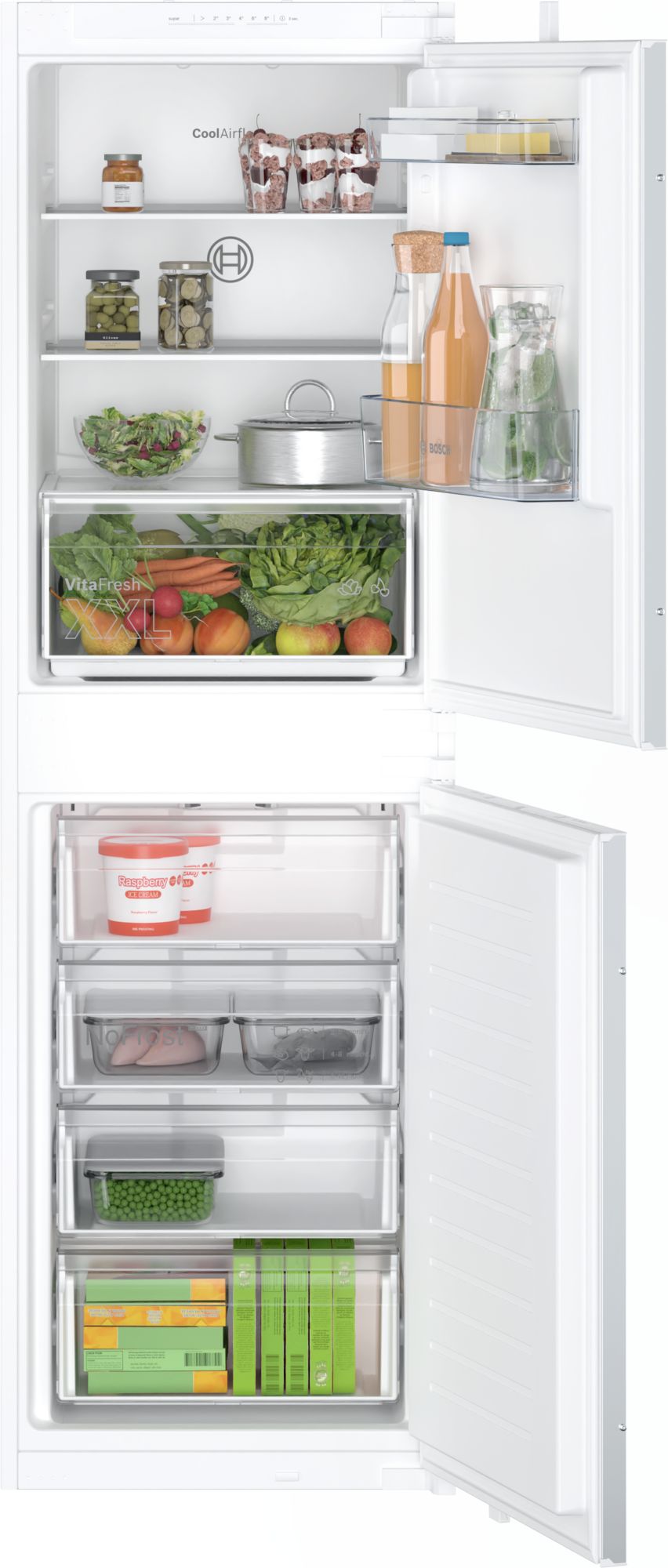 Bosch Serie 2 Frost Free Integrated Fridge Freezer 50/50 Split, Sliding Hinge thumbnail image