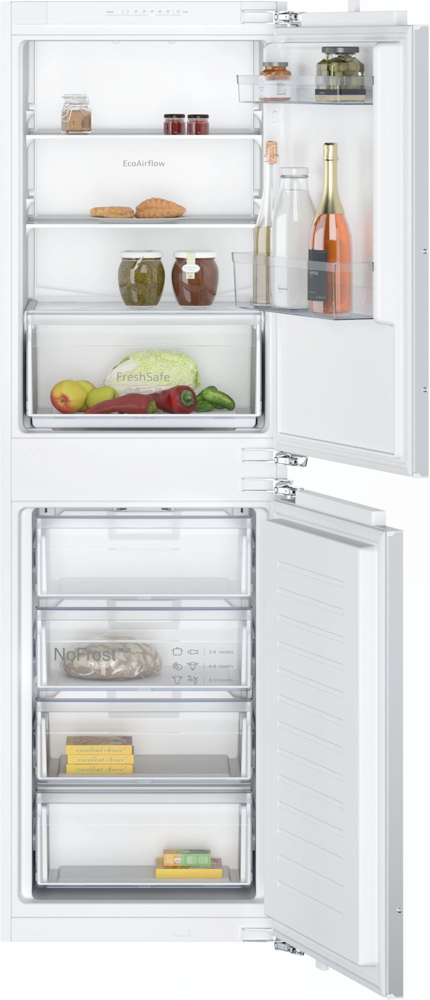 Neff N30, Built-in fridge-freezer with freezer at bottom, 50-50 Split,  flat hinge thumbnail image