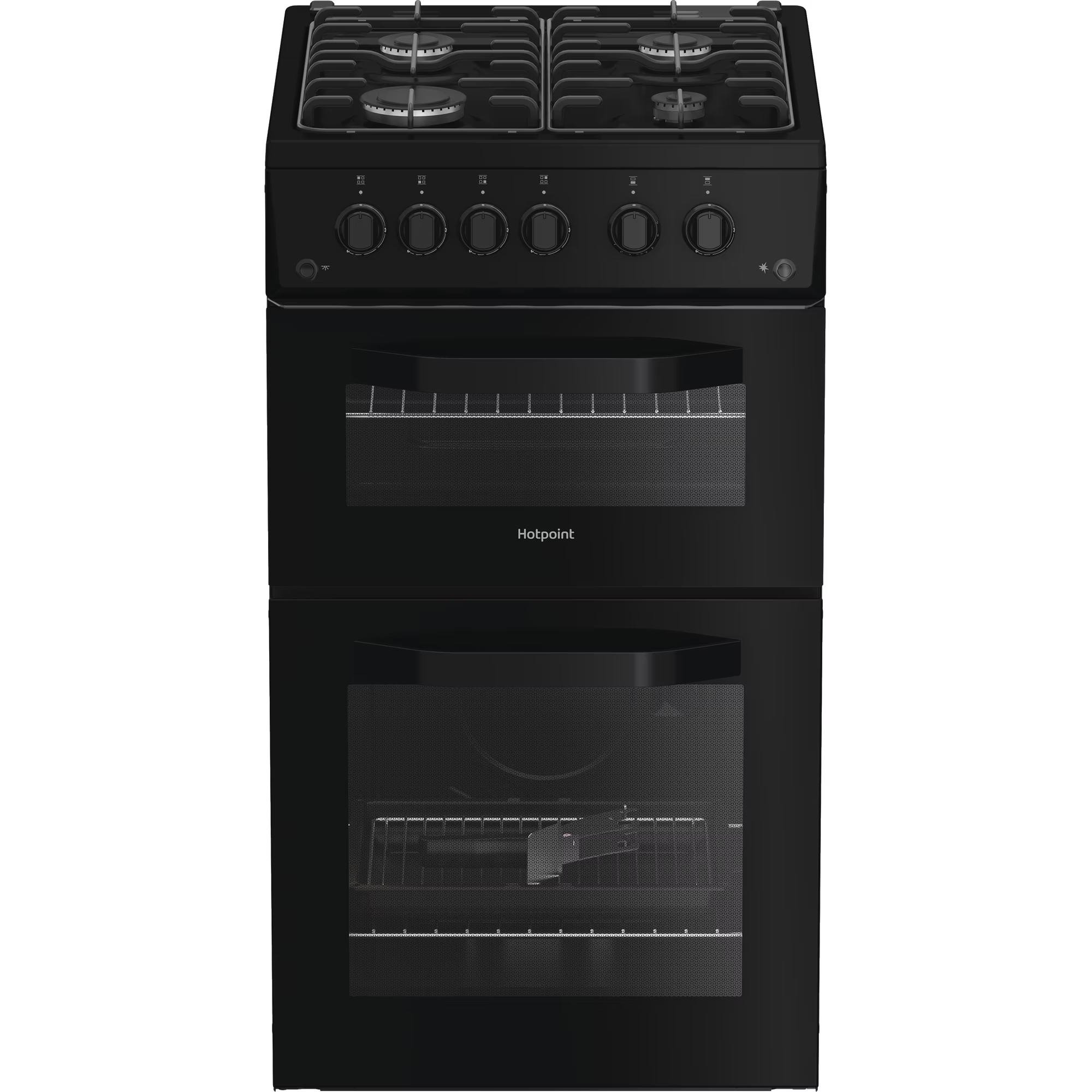 Hotpoint 50cm Gas Cooker Black Twin Cavity thumbnail image