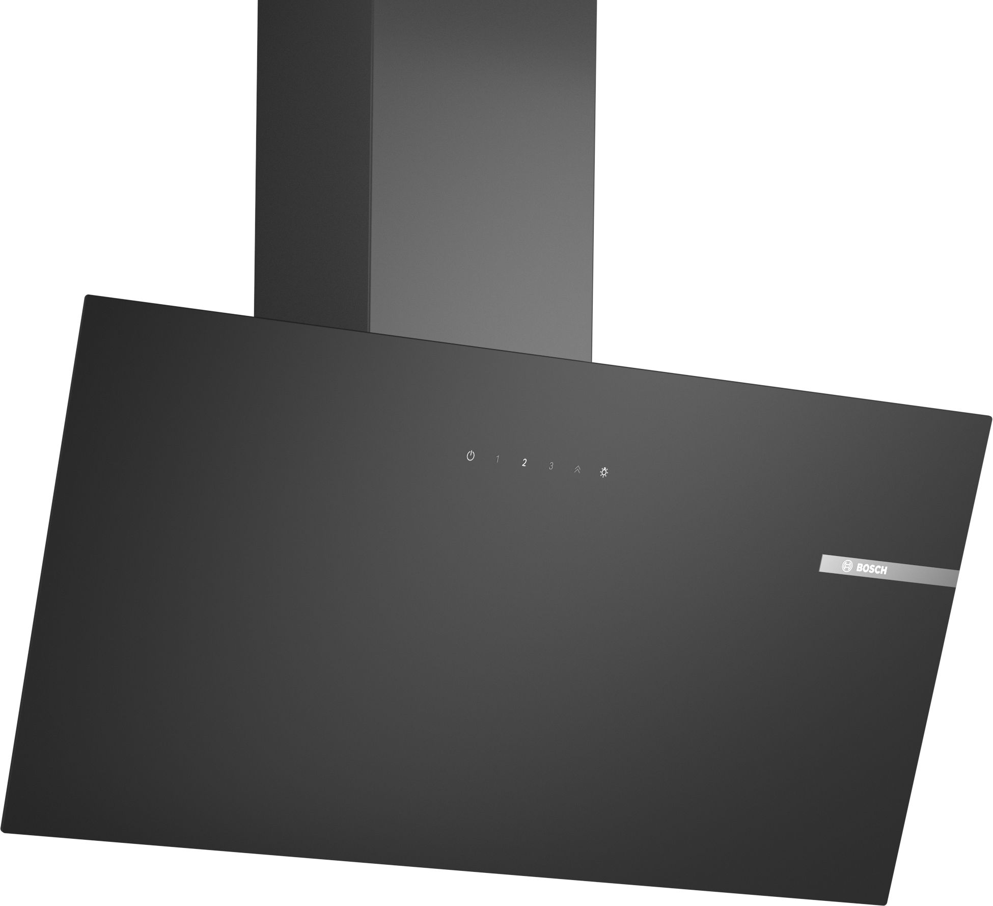 Bosch Series 2, Angled Wall-mounted cooker hood, 80 cm, clear glass black printed, Black thumbnail image