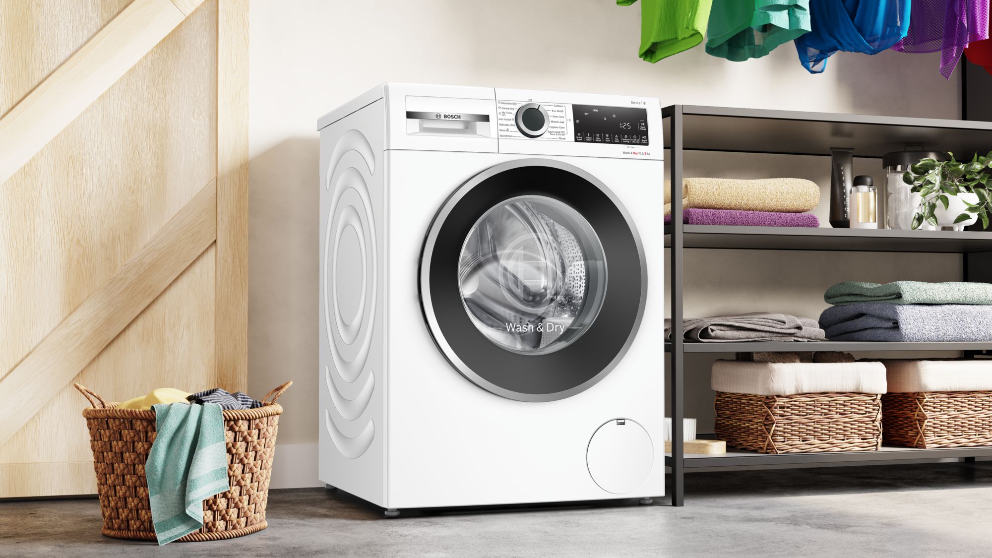 Bosch Series 6, Washer dryer, 10.5/6 kg, 1400 rpm, White thumbnail image