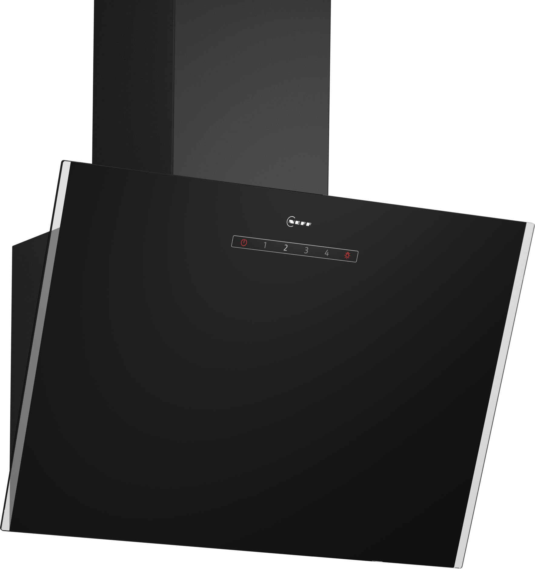 Neff N30, Inclined Wall-mounted cooker hood, 60 cm, clear glass black printed thumbnail image