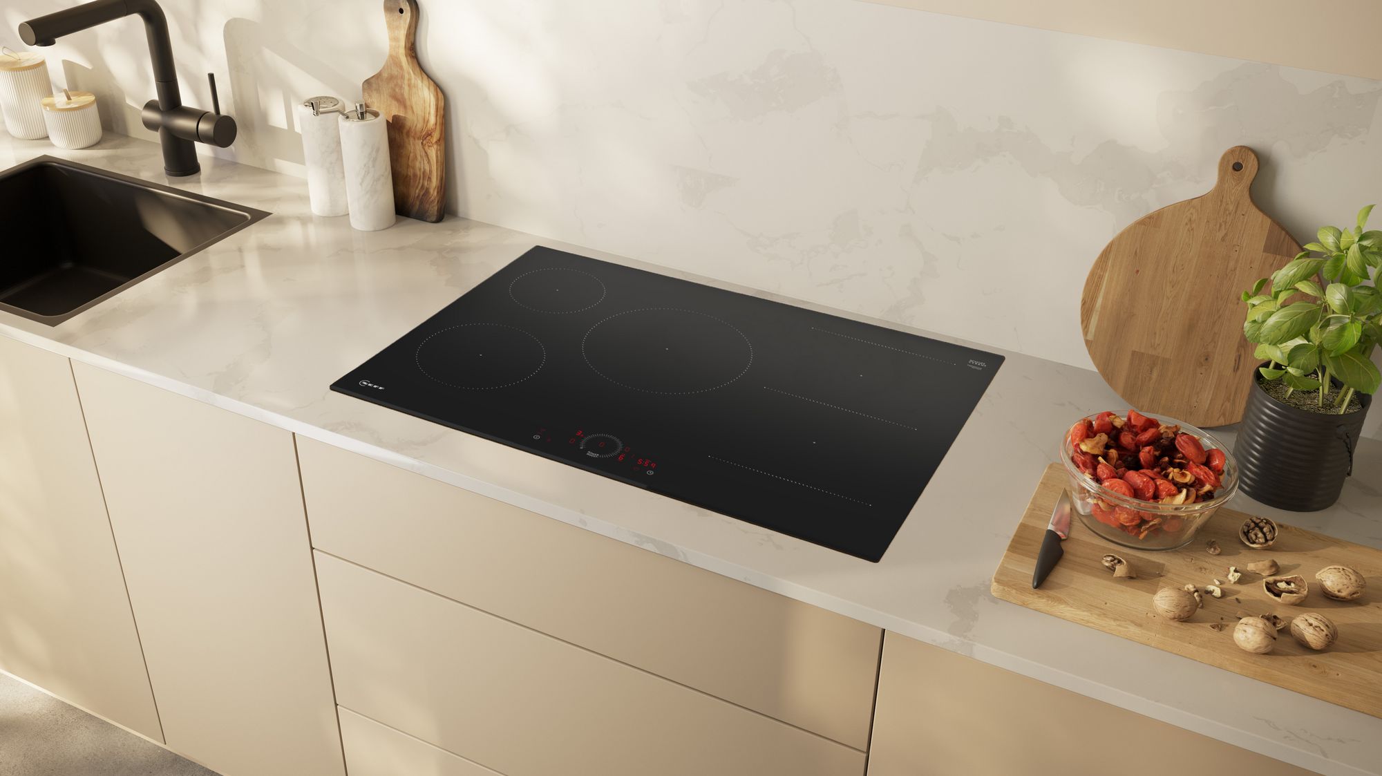 NEFF T58FHW1L0 N70 80cm Smart 5 Burner Induction Hob - Black thumbnail image
