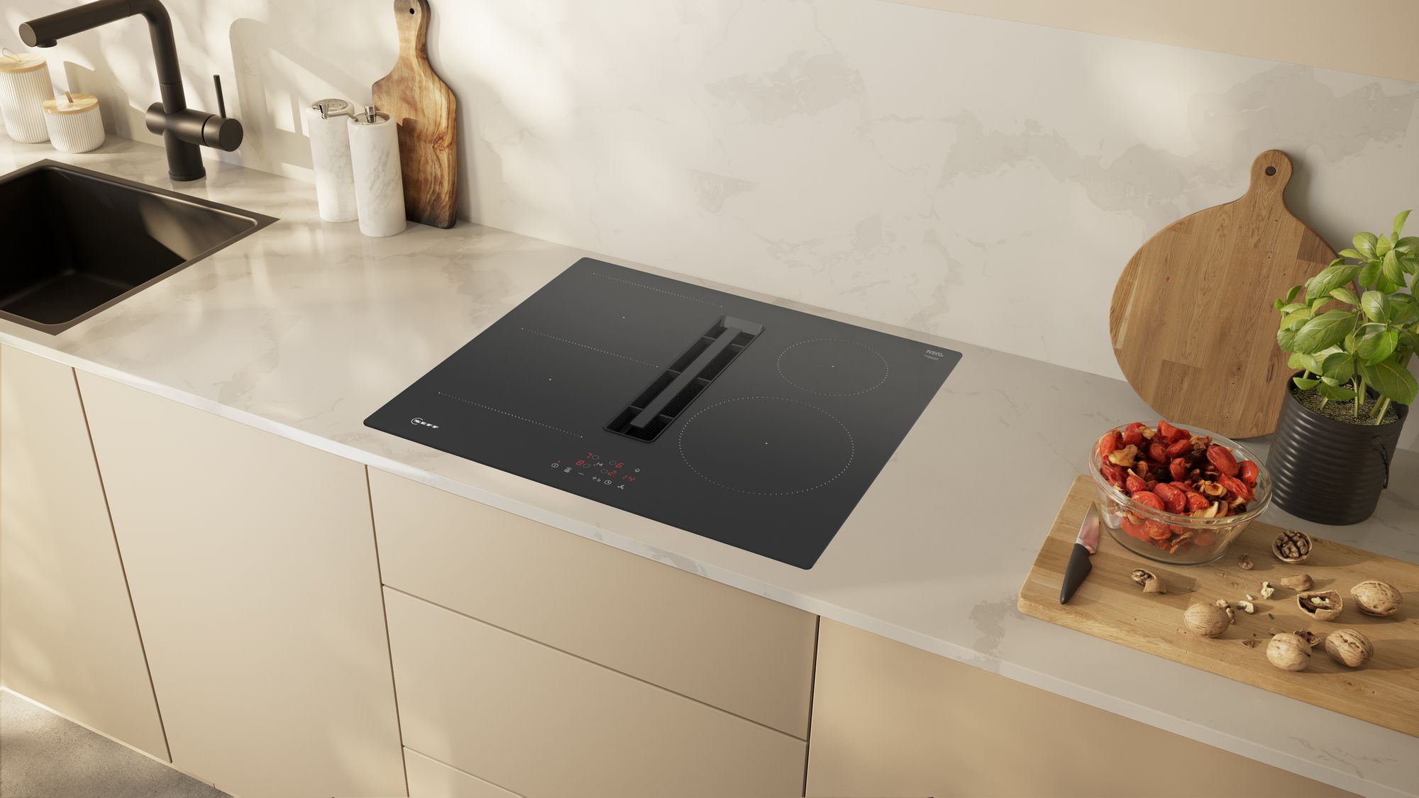 Neff N50, Induction hob with integrated ventilation system, 60 cm, surface mount without frame thumbnail image