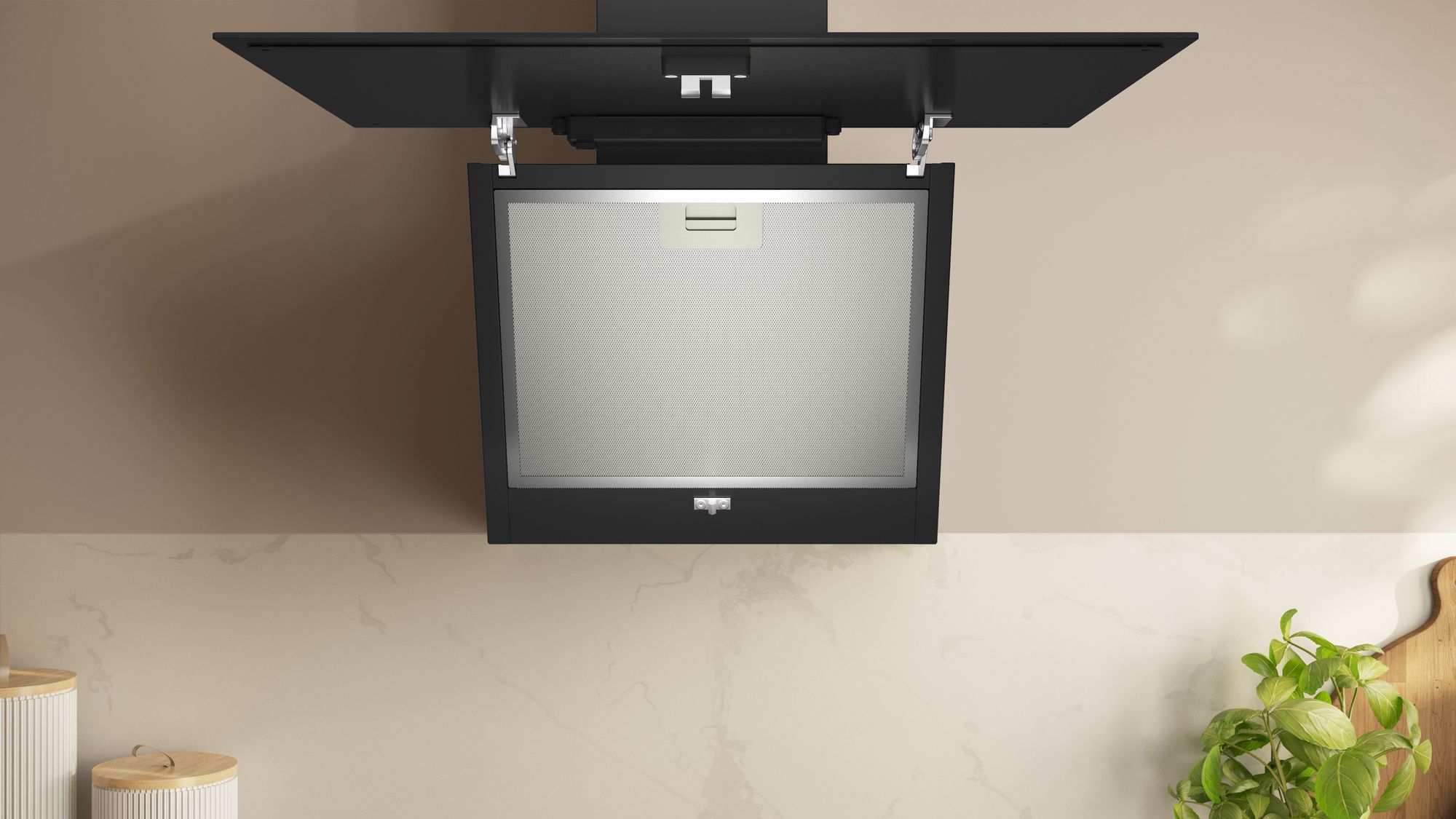 Neff N30, Inclined Wall-mounted cooker hood, 60 cm, clear glass black printed thumbnail image