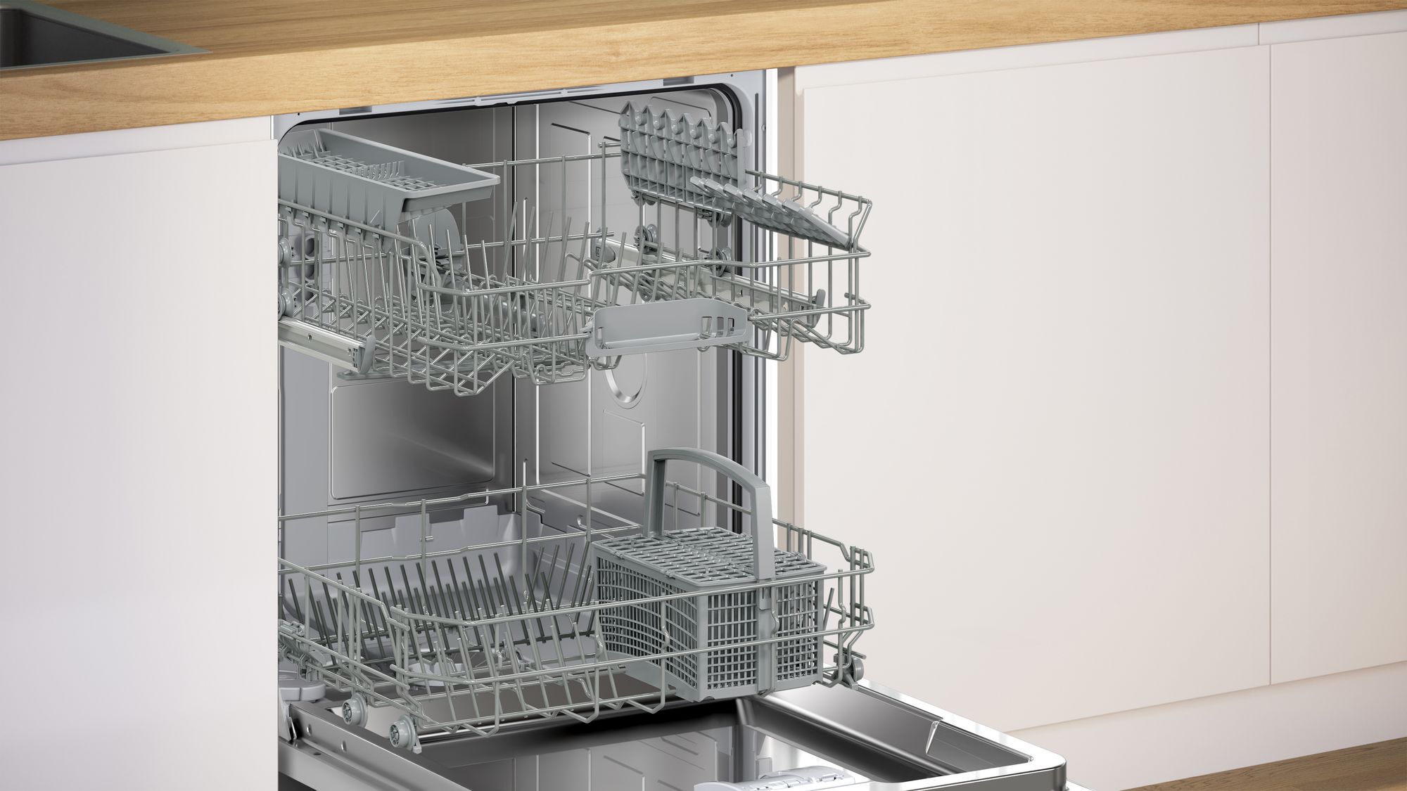 Bosch Series 2, Semi-integrated dishwasher, 60 cm, Brushed steel thumbnail image