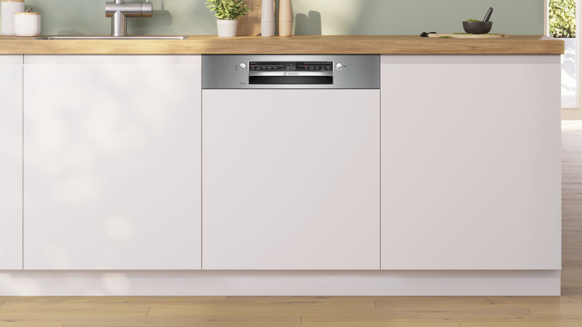 Bosch Series 2, Semi-integrated dishwasher, 60 cm, Brushed steel thumbnail image