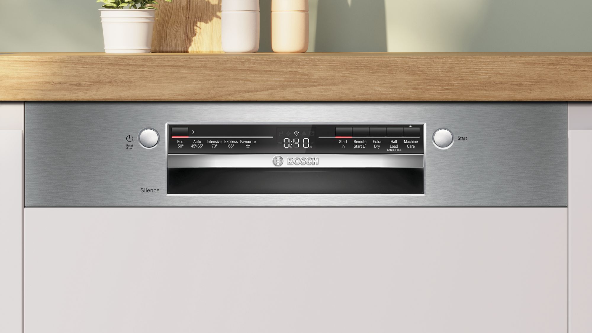 Bosch Series 2, Semi-integrated dishwasher, 60 cm, Brushed steel thumbnail image