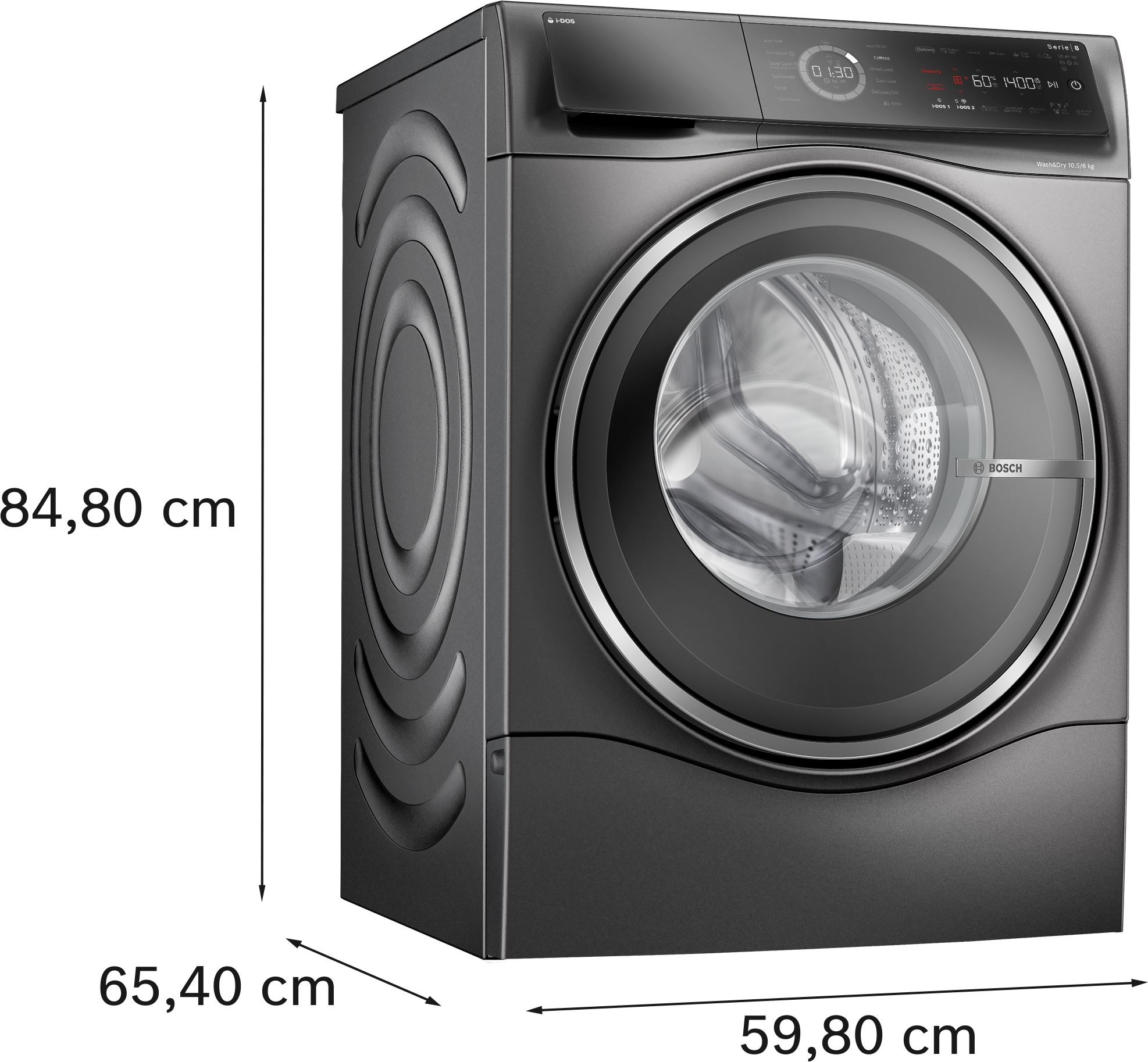 Bosch Series 8 i-Dos WNC254ARGB Wifi Connected 10.5Kg / 6Kg Washer Dryer with 1400 rpm - Graphite thumbnail image