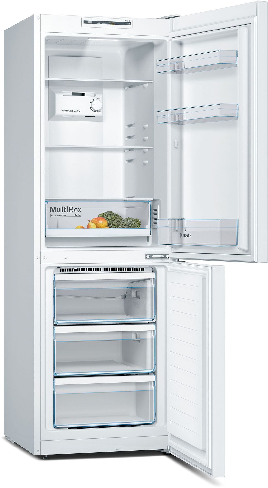 Bosch Series 2, Free-standing fridge-freezer with freezer at bottom, 176 x 60 cm, White, Total No Frost thumbnail image