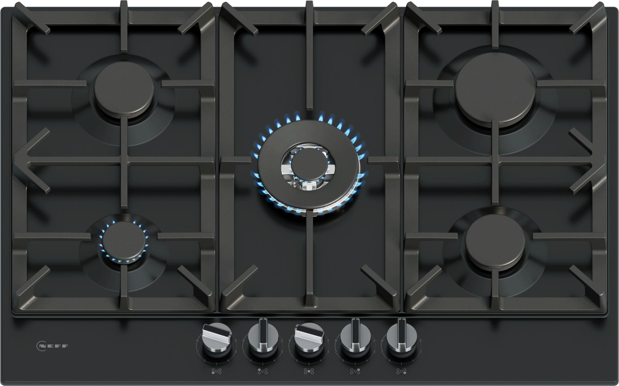 Neff N70, Gas hob, 75 cm, Enamel, Black thumbnail image