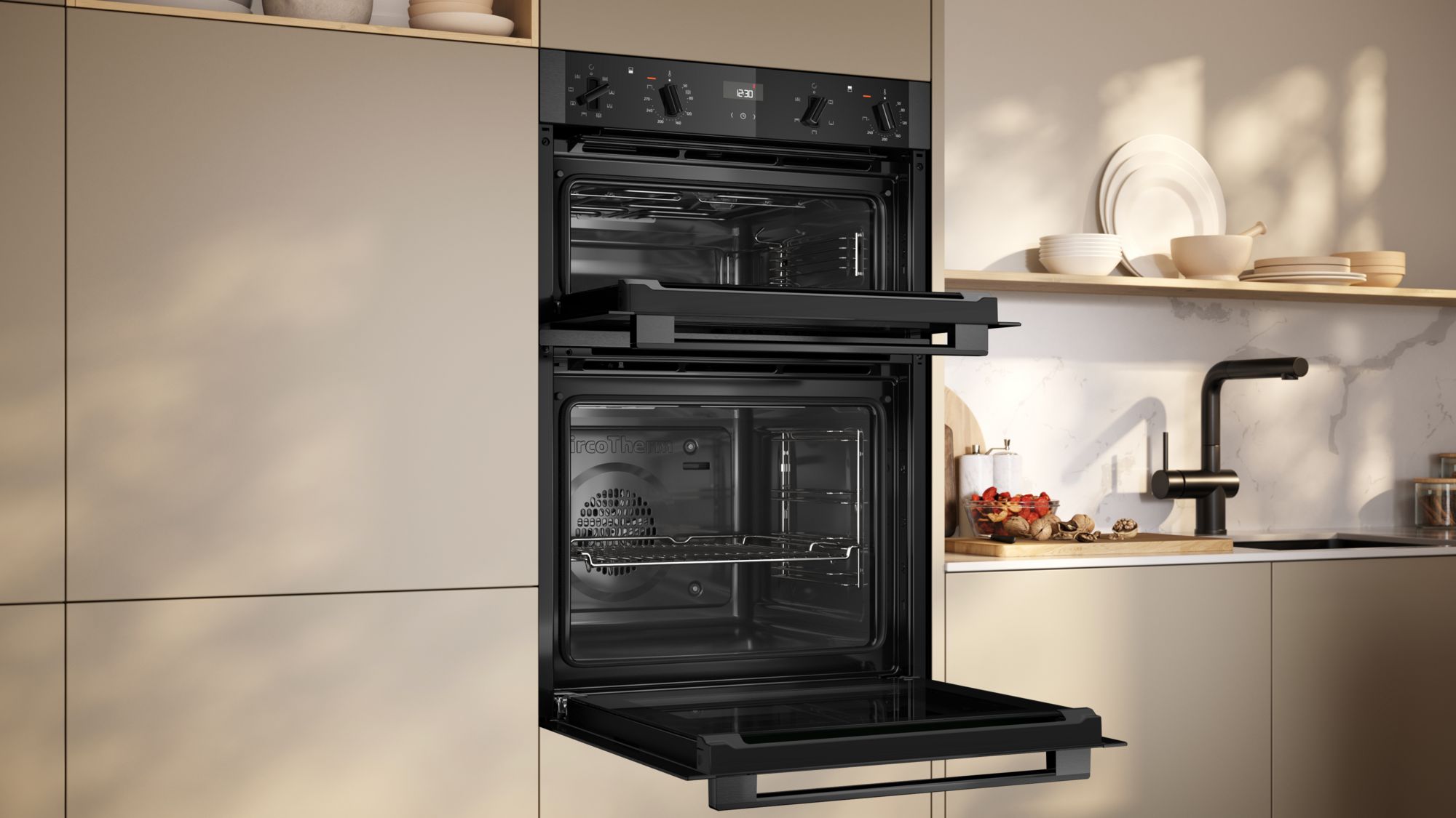 Neff N50 U1ACE2AG3B Built-In Double Oven - Graphite Grey thumbnail image