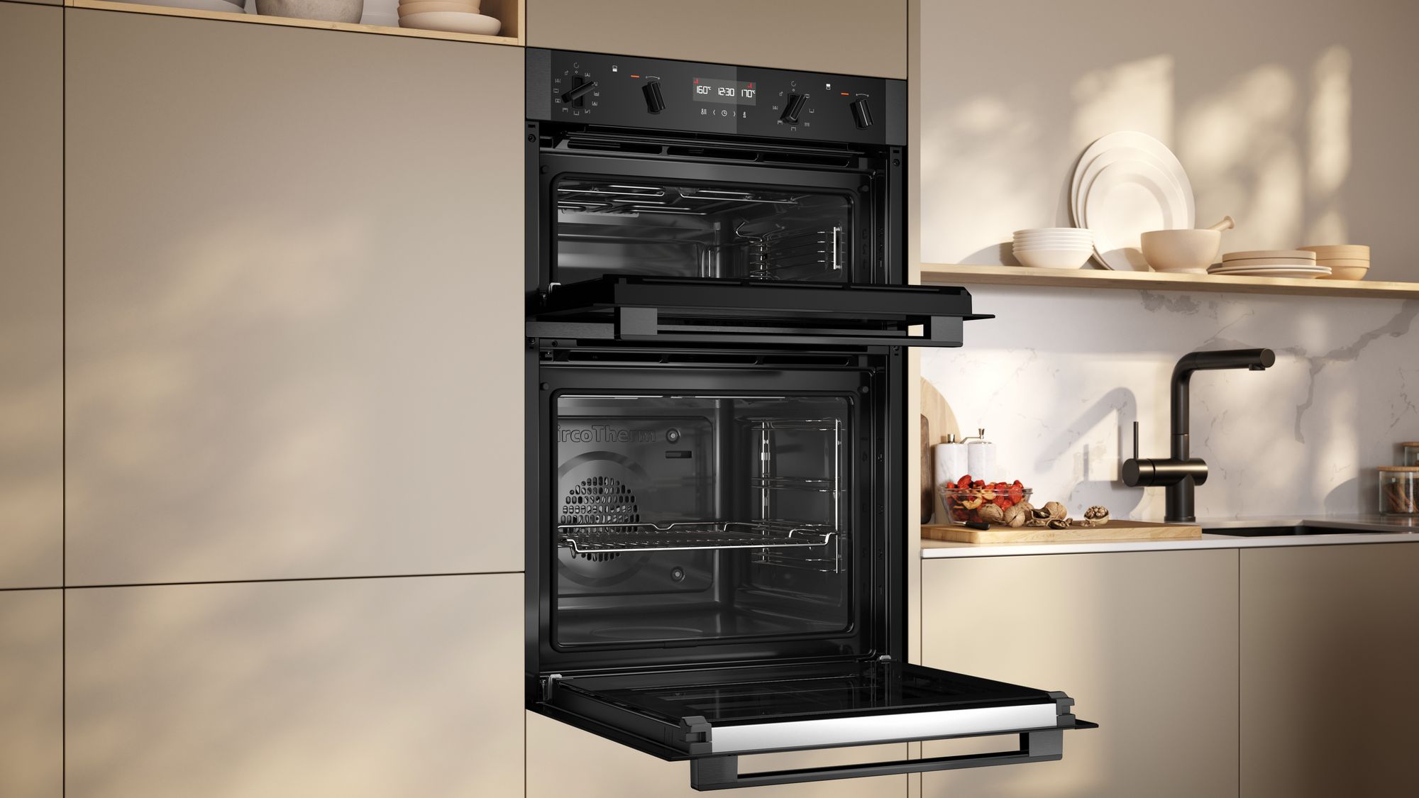 Neff N50 U2ACH7AN7B Built-In Smart Double Oven - Graphite - Pyro Clean thumbnail image