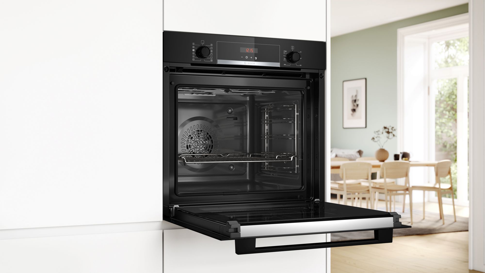 Bosch Series 4 HQA574BB3B Built-In Single Oven with Pyro Clean - Black thumbnail image