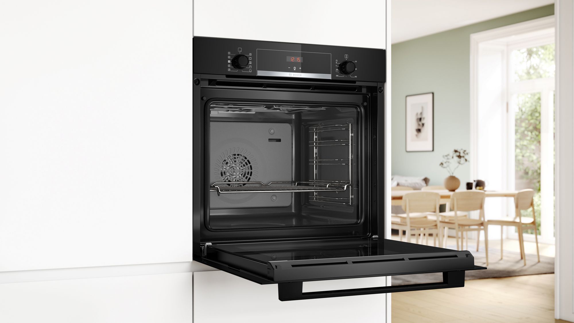 Bosch Series 4, Built-in oven with added steam function, 60 x 60 cm, Black thumbnail image