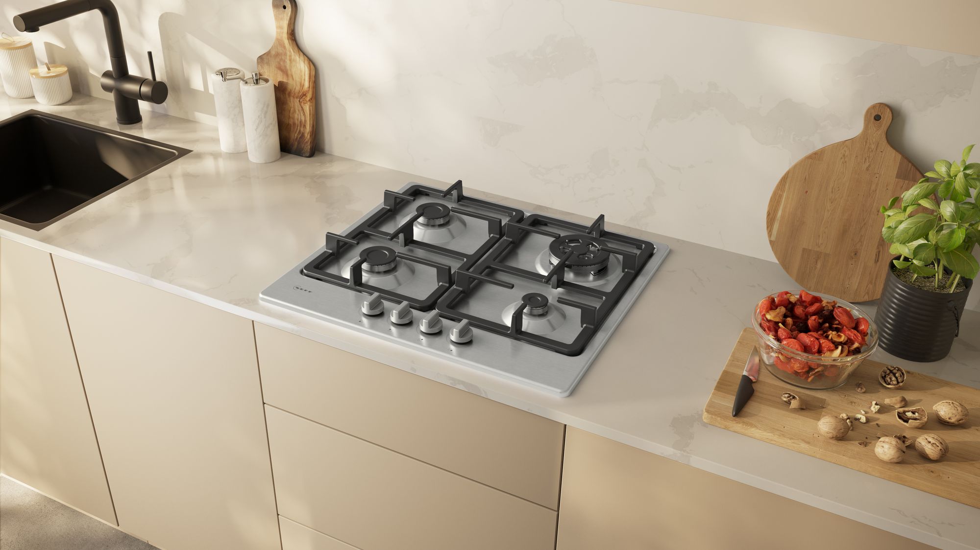 Neff N50, Gas hob, 60 cm, Stainless steel thumbnail image