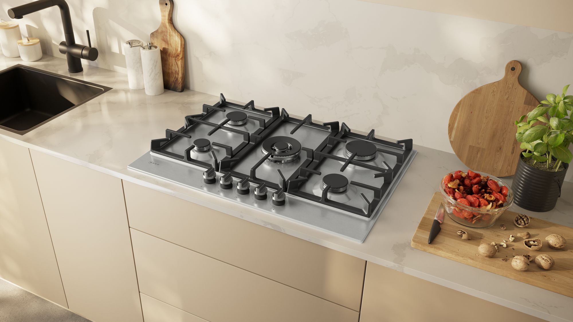 Neff N70, Gas hob, 75 cm, Stainless steel thumbnail image