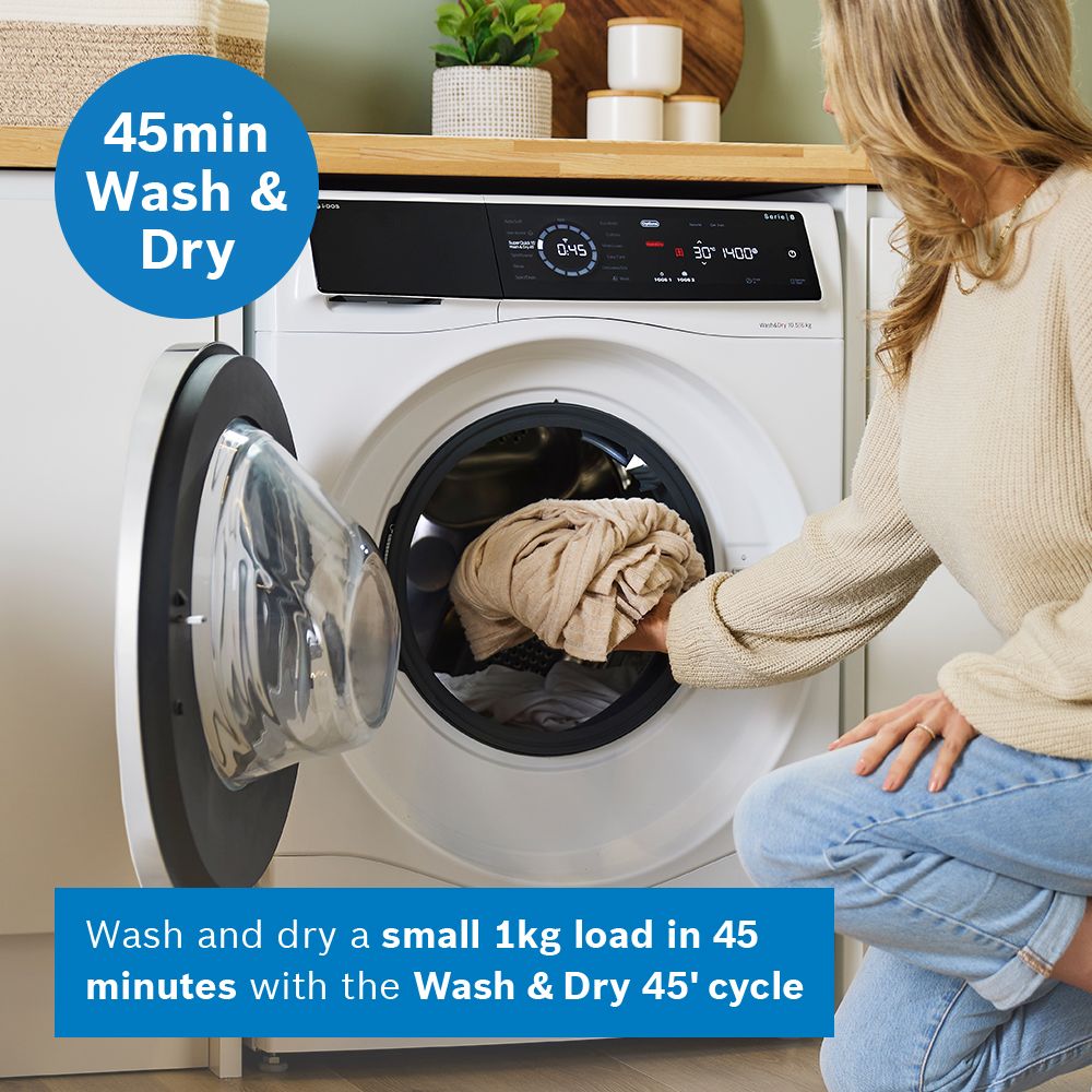 Bosch Series 8 i-Dos WNC25410GB Wifi Connected 10.5Kg / 6Kg Washer Dryer with 1400 rpm thumbnail image