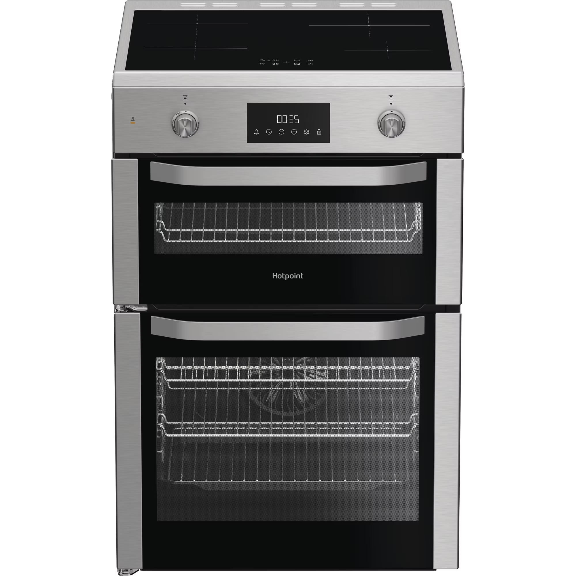 Hotpoint HDE6IDC2X 60cm Electric Double Cooker with Induction Hob - Stainless Steel thumbnail image