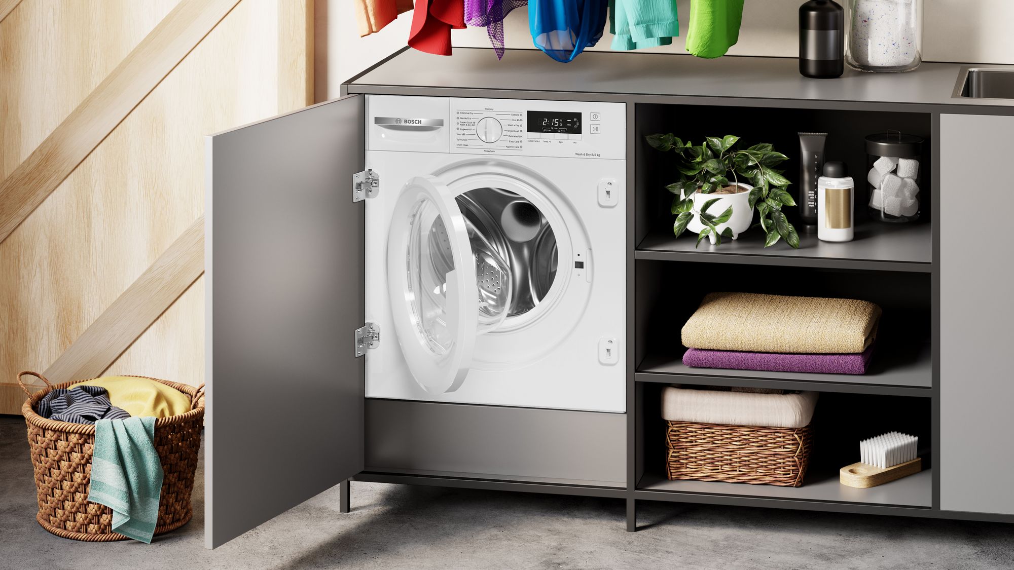 Bosch Series 4 WKD28260GB 8kg Wash 5kg Dry Built-In Washer Dryer - White thumbnail image