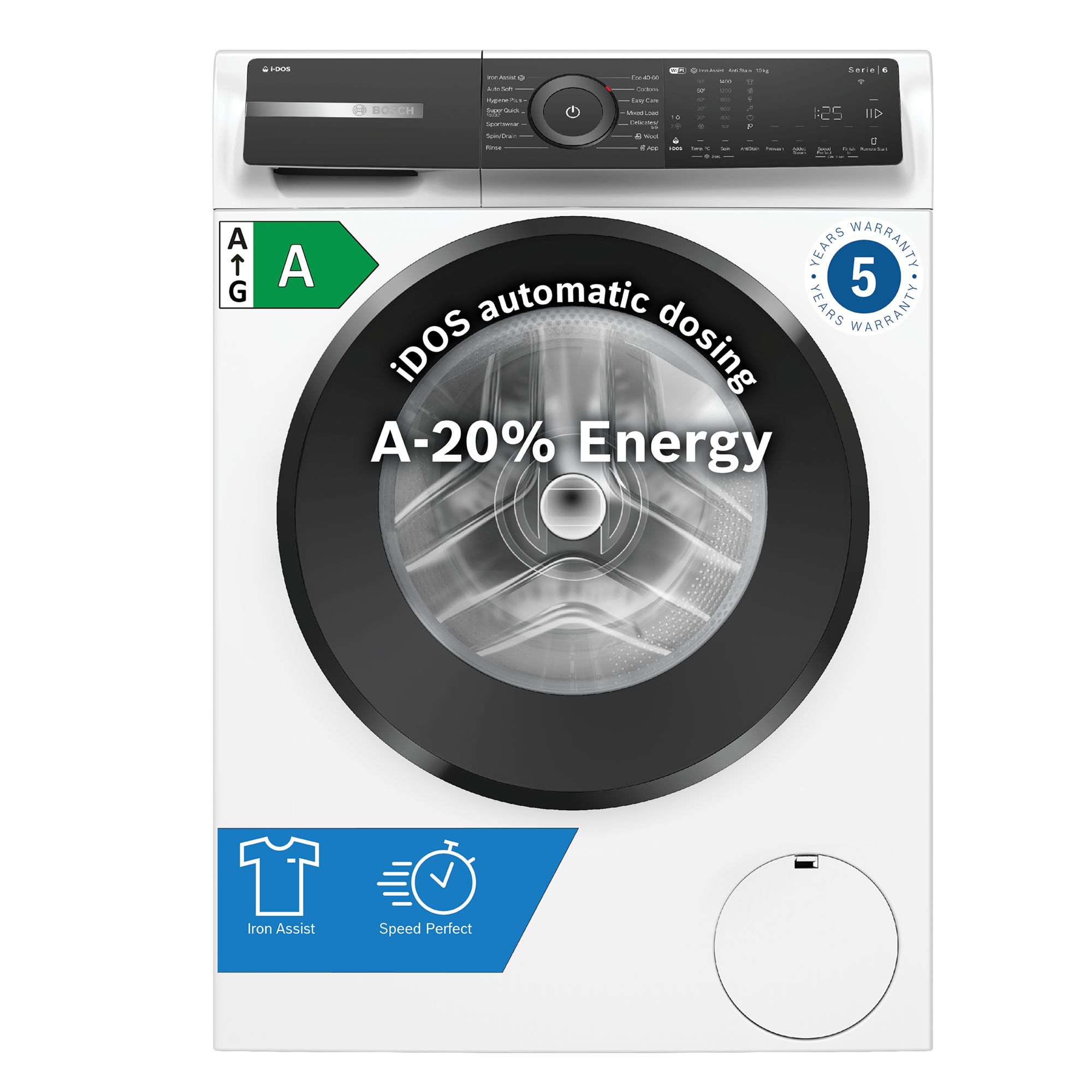 Bosch WGH254A0GB 10kg 1400 Spin i-Dos Washing Machine White thumbnail image