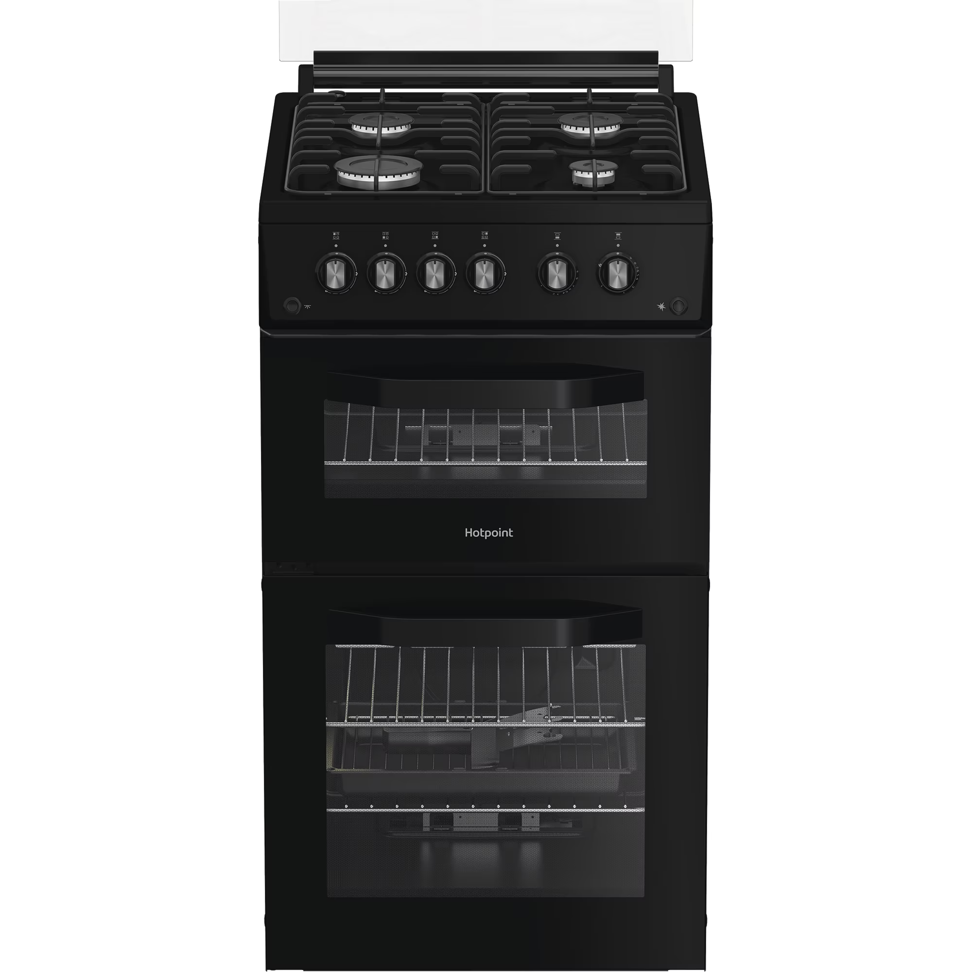 Hotpoint Double Oven Gas Cooker 50cm - Black thumbnail image