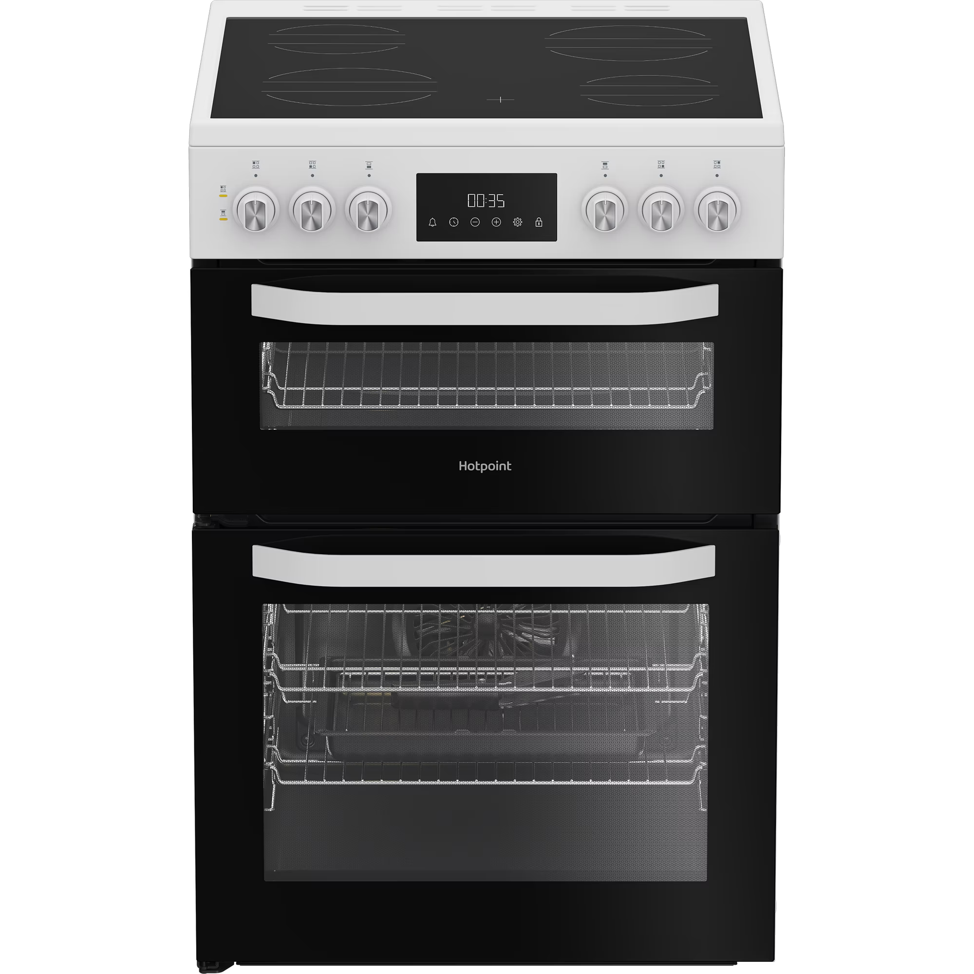 Hotpoint HDE6VDW 60cm Electric Double Cooker with Multiflow - White thumbnail image