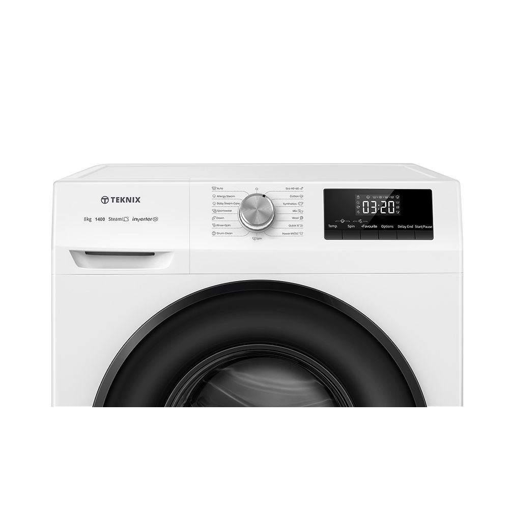 Teknix TK3W814XW Washing Machine 8kg 1400 Spin White thumbnail image