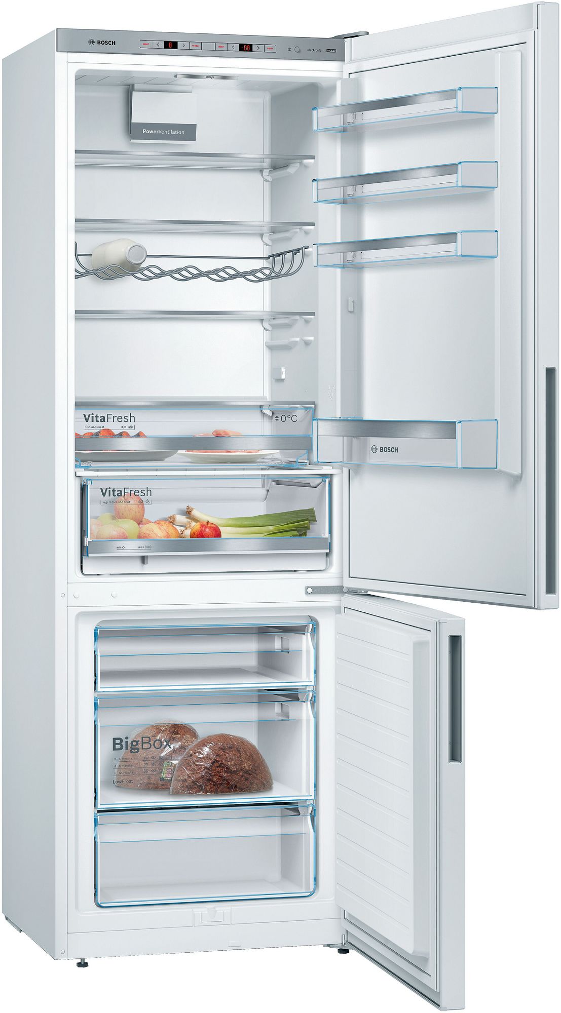 Bosch Series 6 Fridge Freezer 201cm x 70cm Low Frost Model - White -  thumbnail image