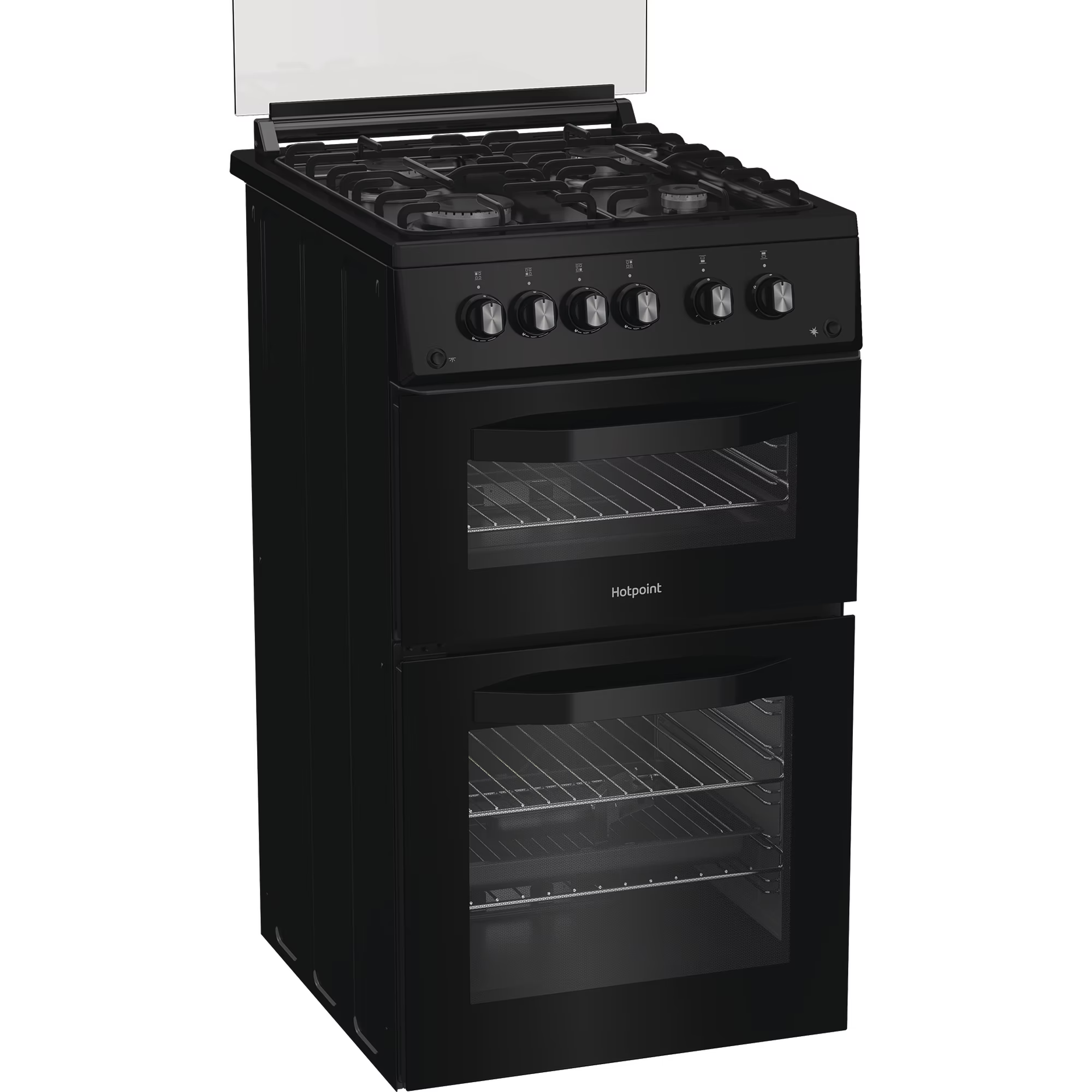 Hotpoint Double Oven Gas Cooker 50cm - Black thumbnail image