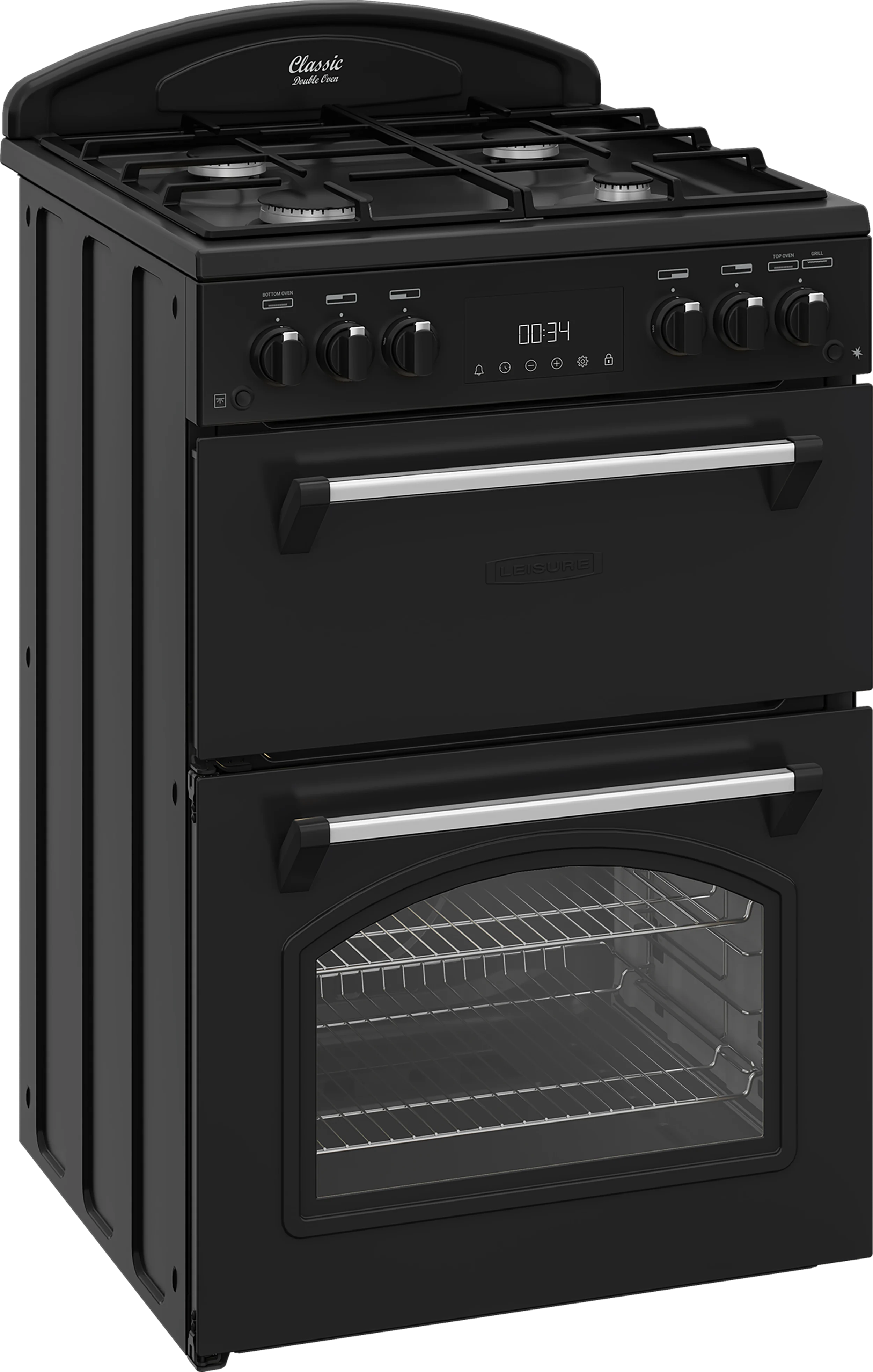 Leisure Freestanding Gas Range-Style Cooker â€“ 60cm Double Oven Black â€“ CLB60GCC thumbnail image