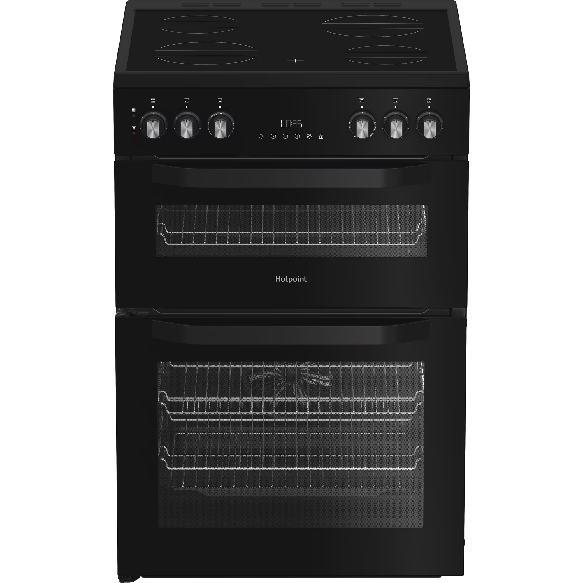 Hotpoint HDE6VDB1 60cm Electric Double Cooker with Multiflow - Black thumbnail image