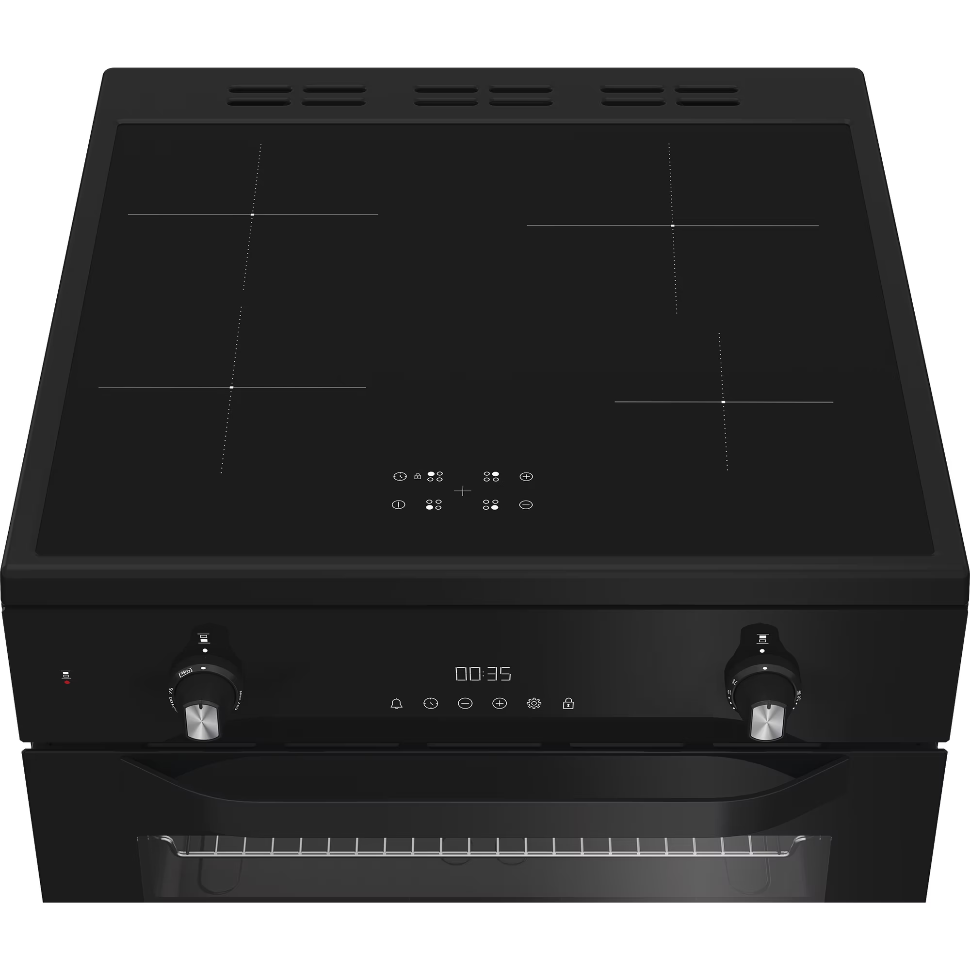 Hotpoint HDE6IDC2B1 60cm Electric Double Cooker with Induction Hob - Black thumbnail image