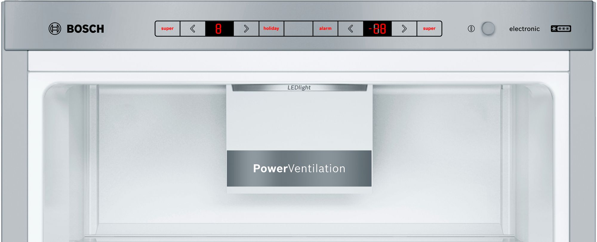 Bosch Series 6, Free-standing fridge-freezer with freezer at bottom, 201 x 70 cm, Stainless steel thumbnail image