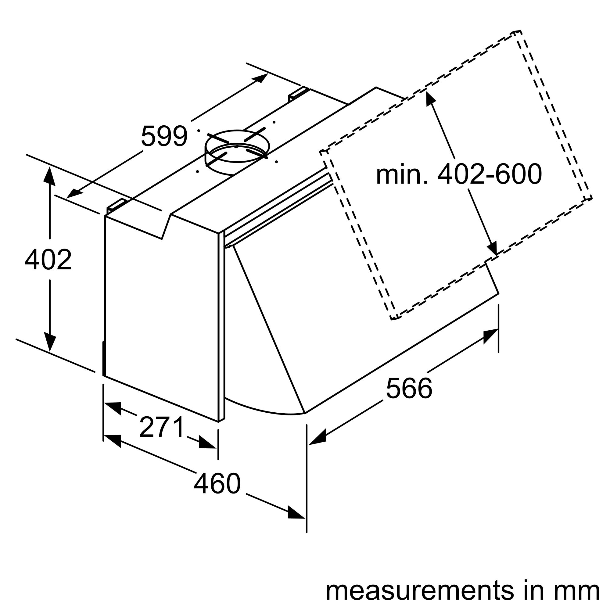 Bosch Series 2 Integrated Cooker Hood 60cm High extraction rate thumbnail image