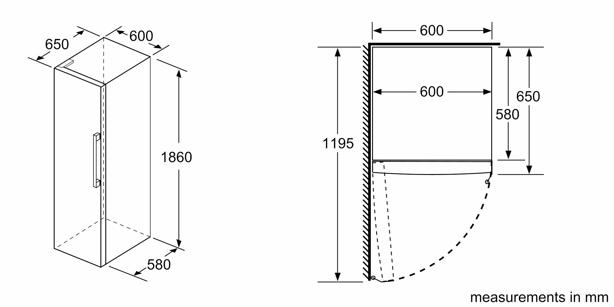 Bosch Serie | 2, Free-standing fridge, 186 x 60 cm, White thumbnail image