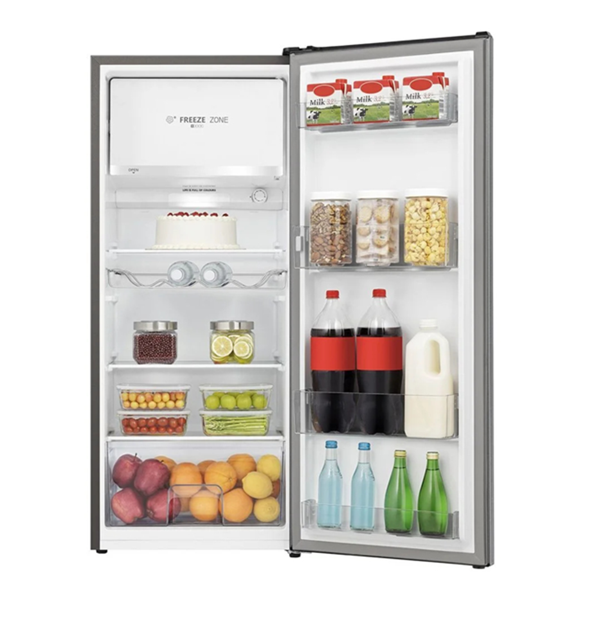 Teknix T2R128S, 165L Icebox Fridge, Silver, Retro Design thumbnail image