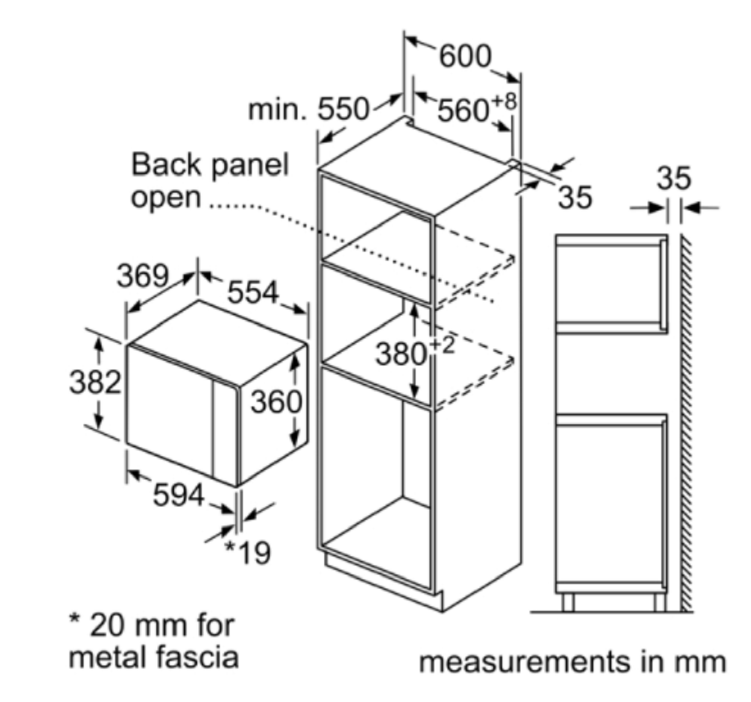 Neff N50 Built In Microwave 60 x 38cm 25L, Fits Oven Housing Units thumbnail image