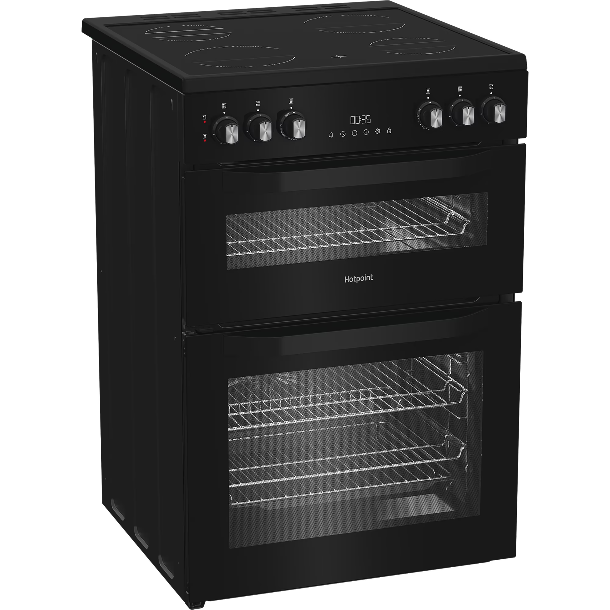 Hotpoint HDE6VDB1 60cm Electric Double Cooker with Multiflow - Black thumbnail image