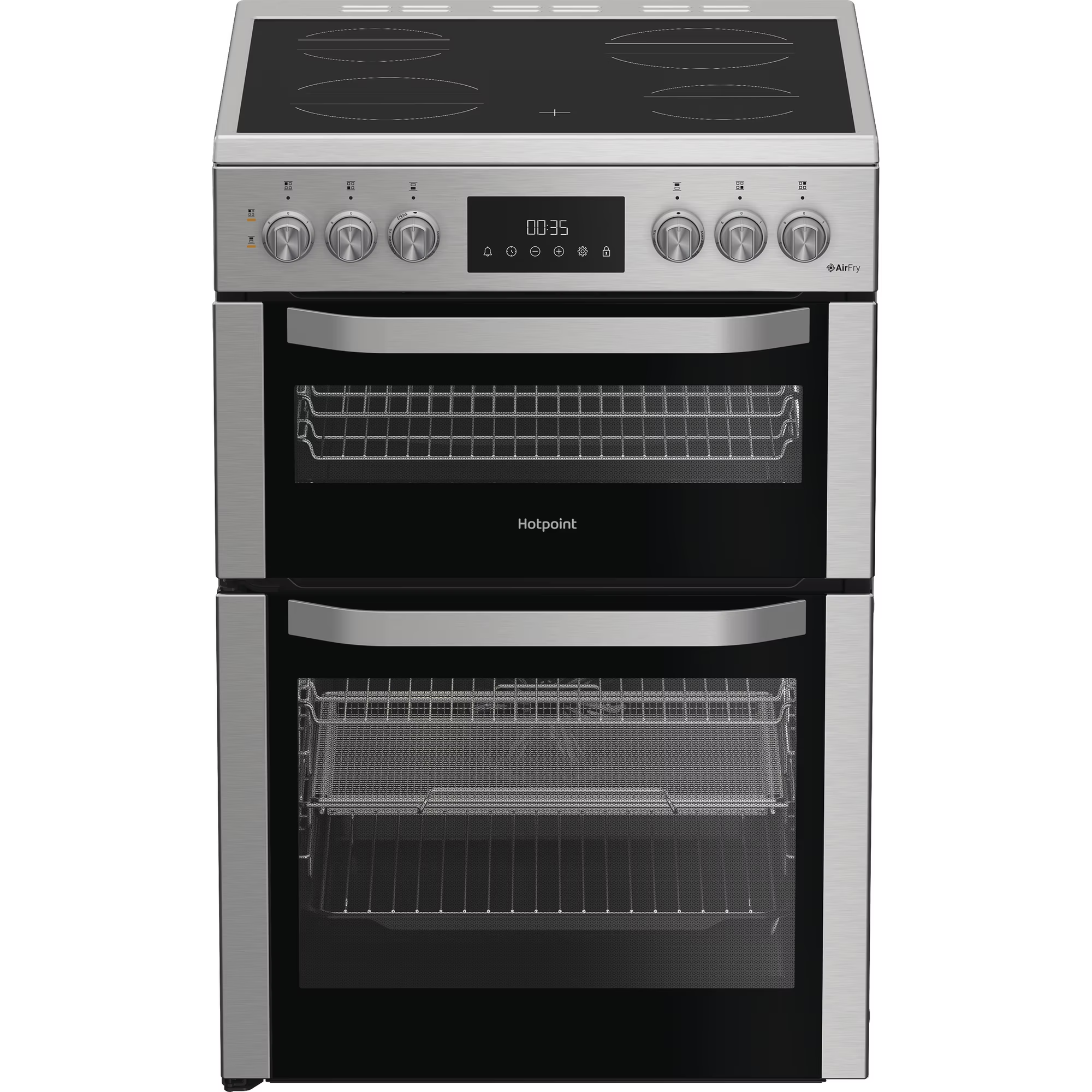 Hotpoint HDE6VDCAX 60cm Electric Double Cooker with Air Fry - Stainless Steel thumbnail image