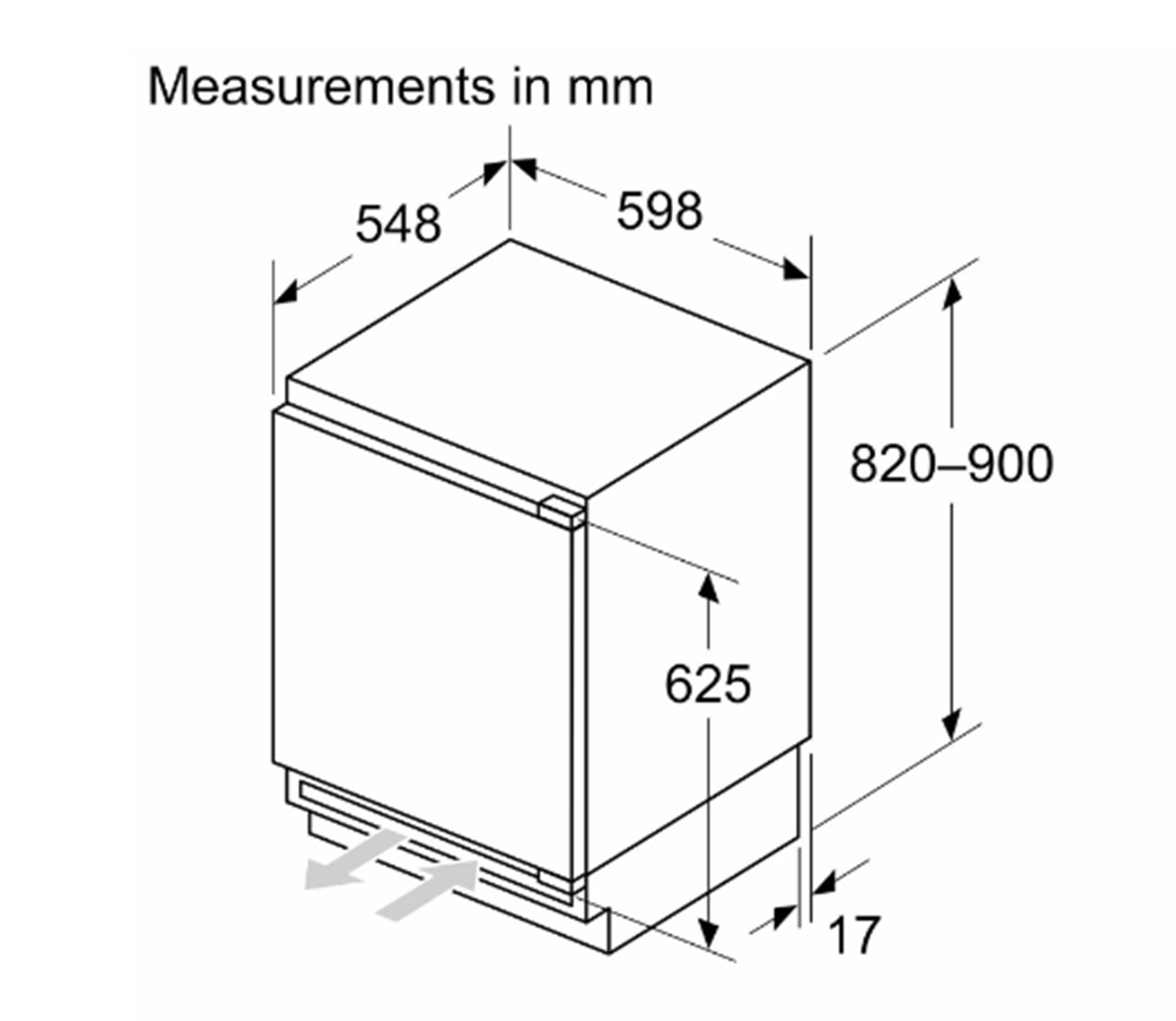 Bosch Series 4, Built-Under Larder Fridge, 82 x 60 cm, flat hinge thumbnail image