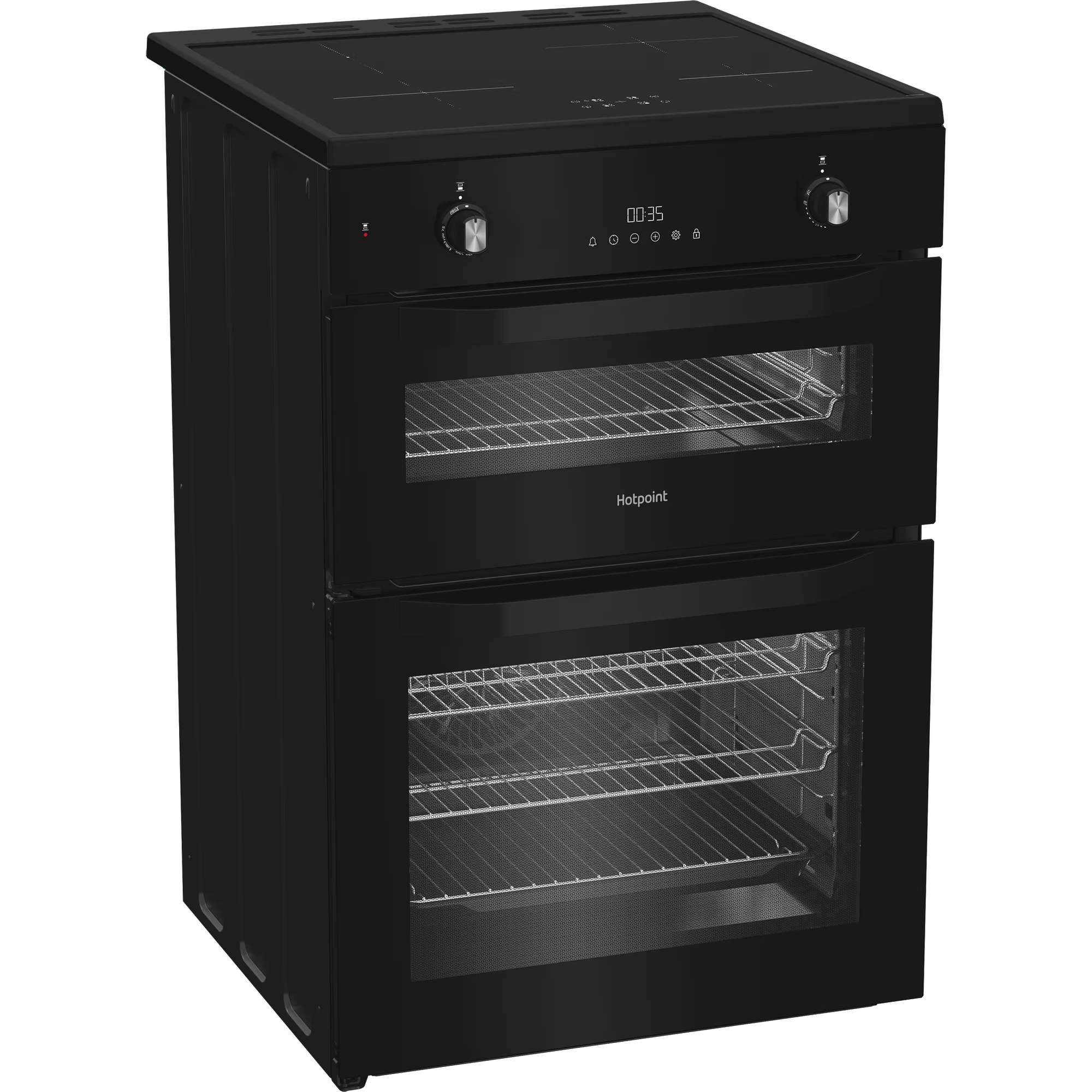 Hotpoint HDE6IDC2B1 60cm Electric Double Cooker with Induction Hob - Black thumbnail image