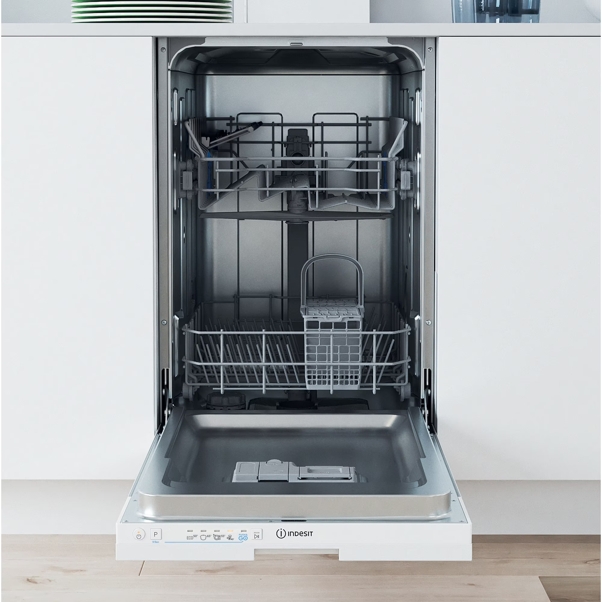 Indesit Built-in Slimline Dishwasher 10 Place Setting 45cm wide thumbnail image