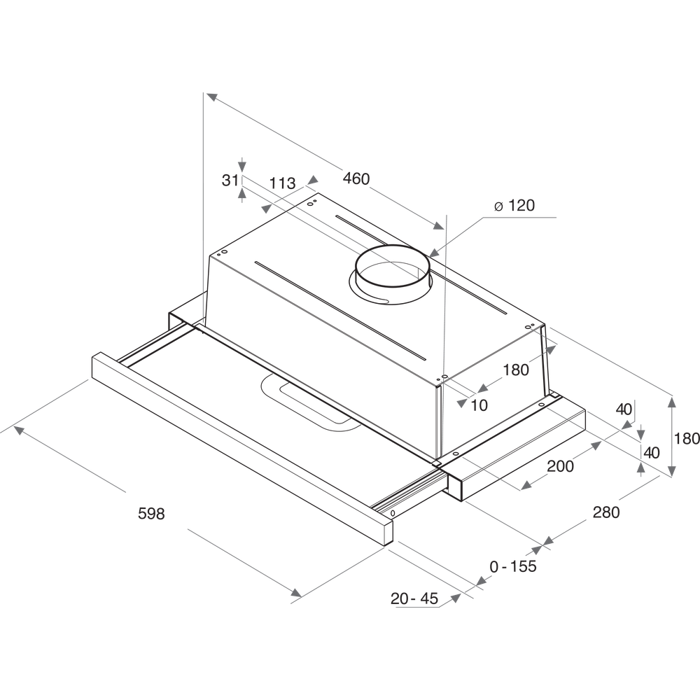 Hotpoint Telescopic 60cm Cooker Hood thumbnail image