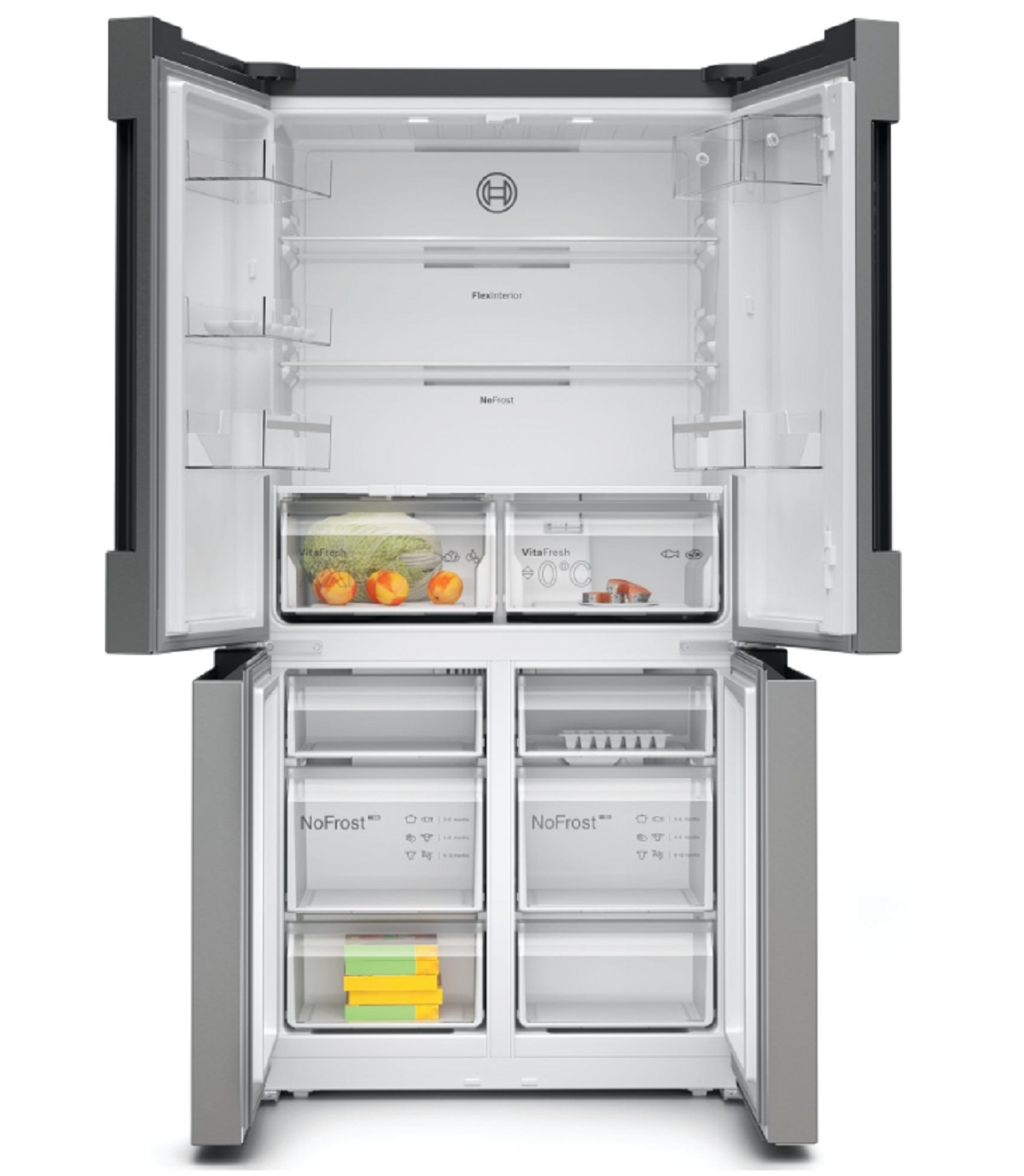 Bosch Series 6 French door bottom freezer, multi door 183 x 90.5 cm Stainless Steel Inox-easy clean thumbnail image