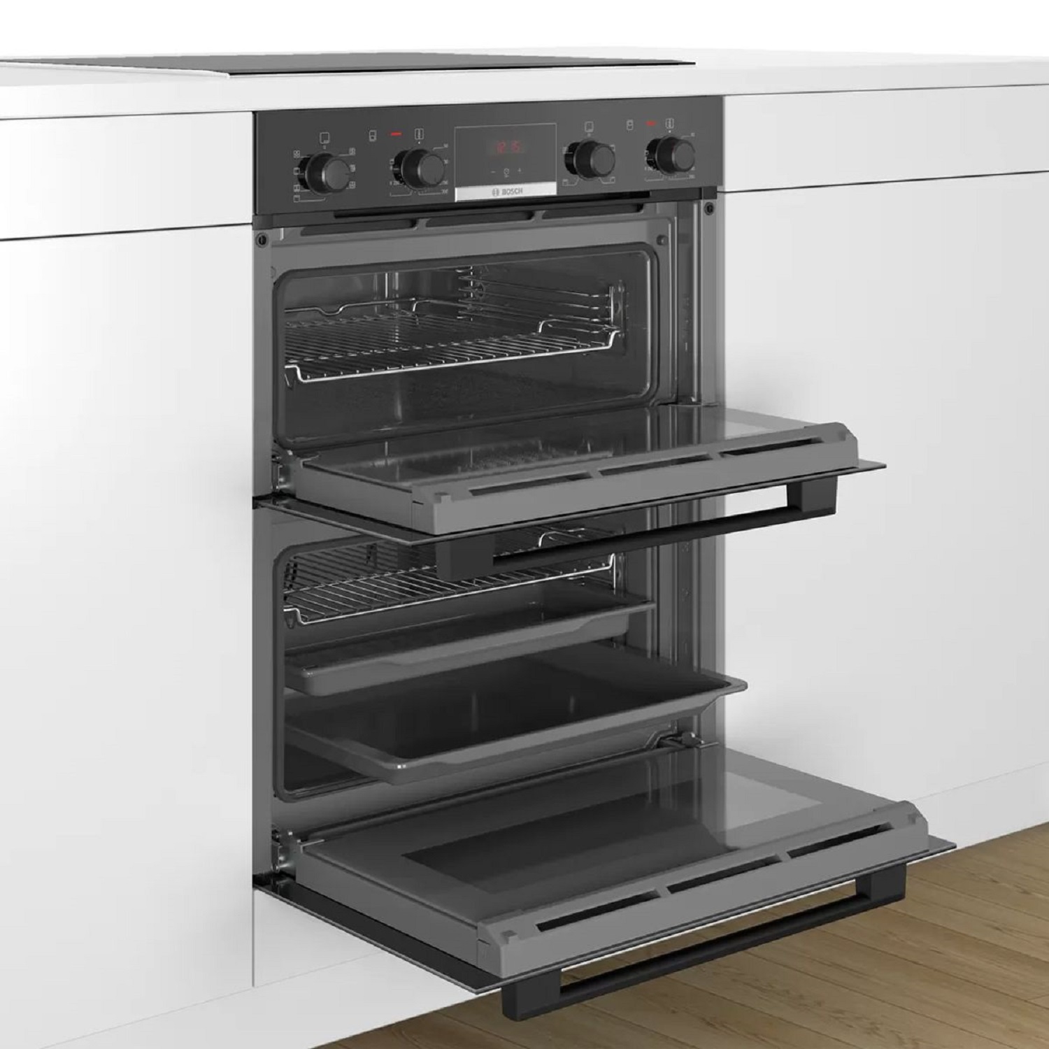 Bosch Serie 4 NBS533BB0B Black Built Under Double Electric Oven thumbnail image